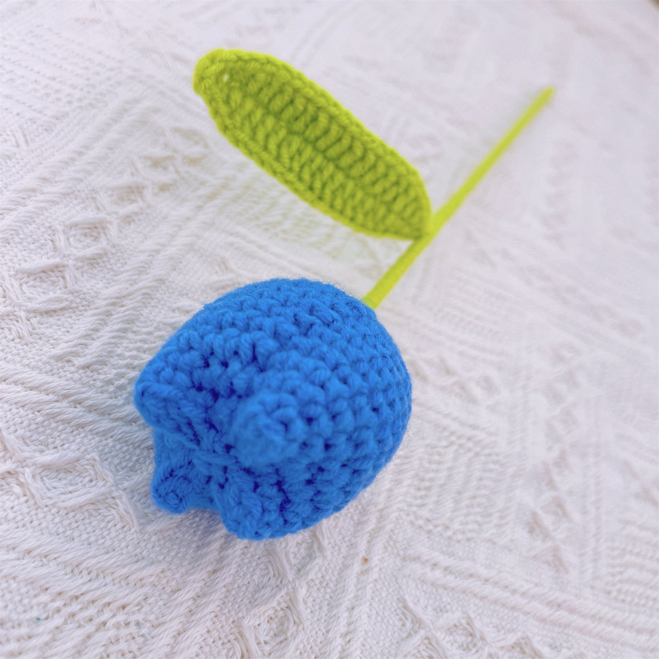 Handmade Crochet Flower Bouquet with Captain Figure - Deep Blue Tulip, Light Pink Rose, Red Long Tulip, White, Red & Deep Blue Fat Tulips - Perfect Allergy-Free Gift for All Occasions