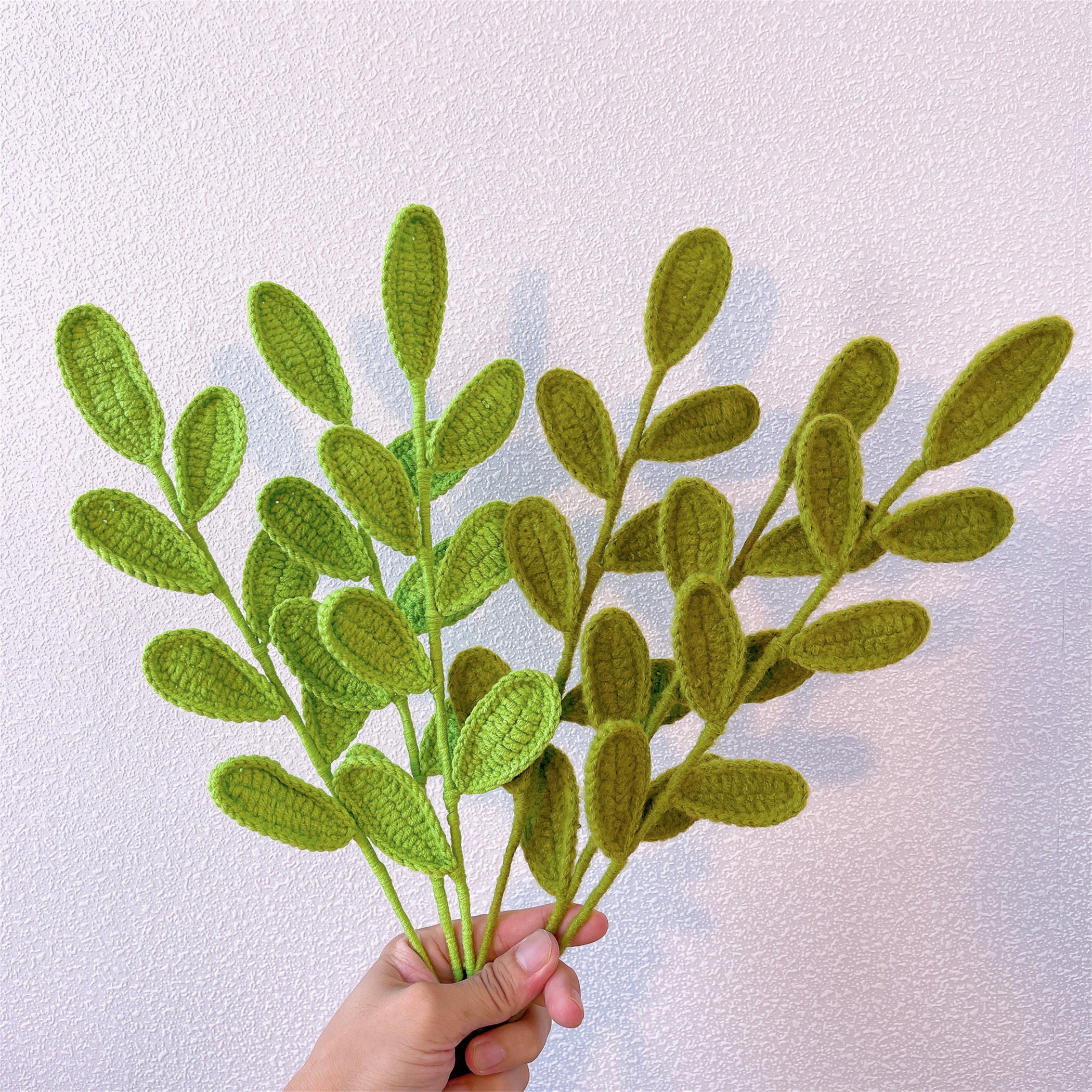 Crochet Green Leaves Collection - Common Green Leaf and Eucalyptus Stake