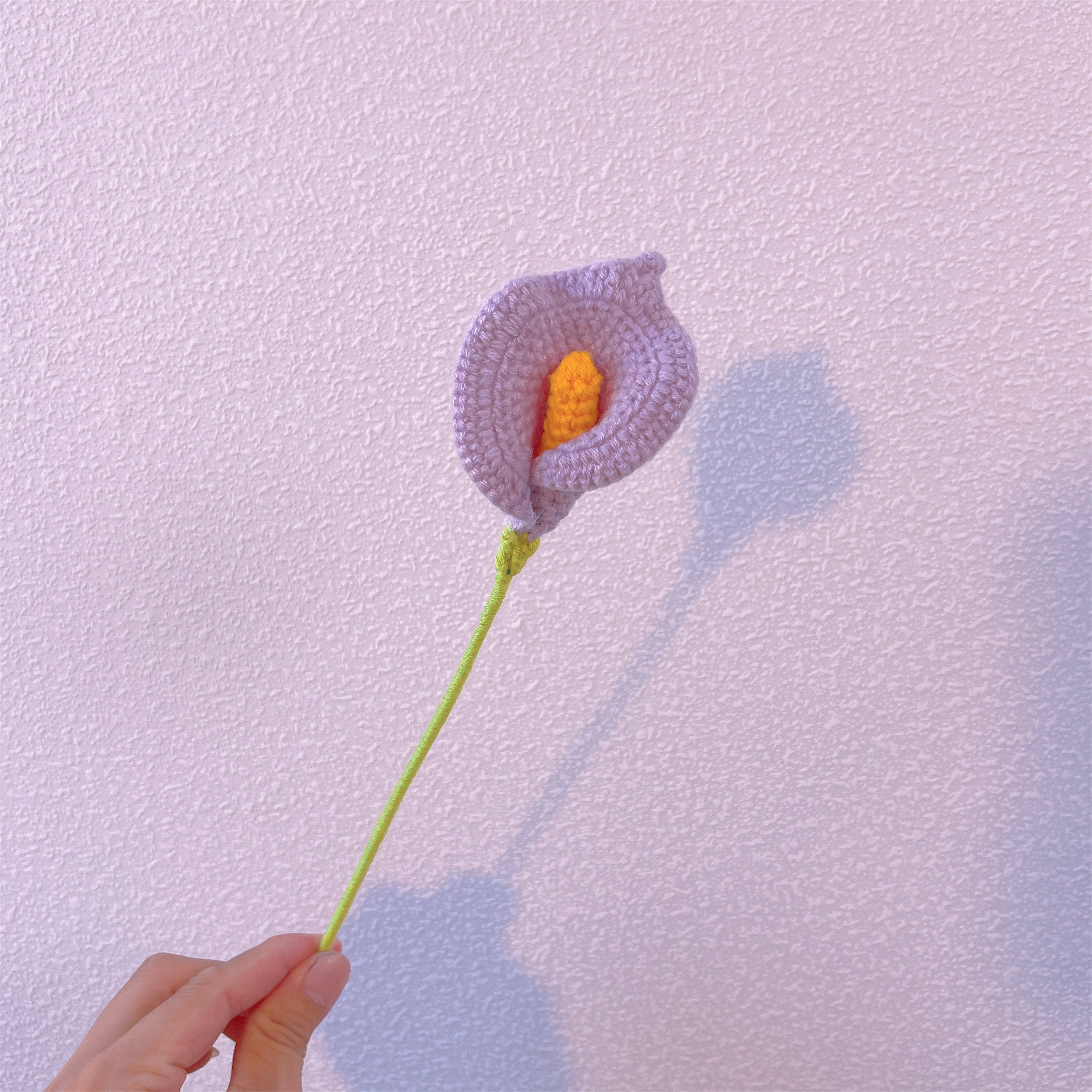 Calla Lily Grace: Handcrafted Crochet Calla Lily Stake for a Graceful Garden Decor