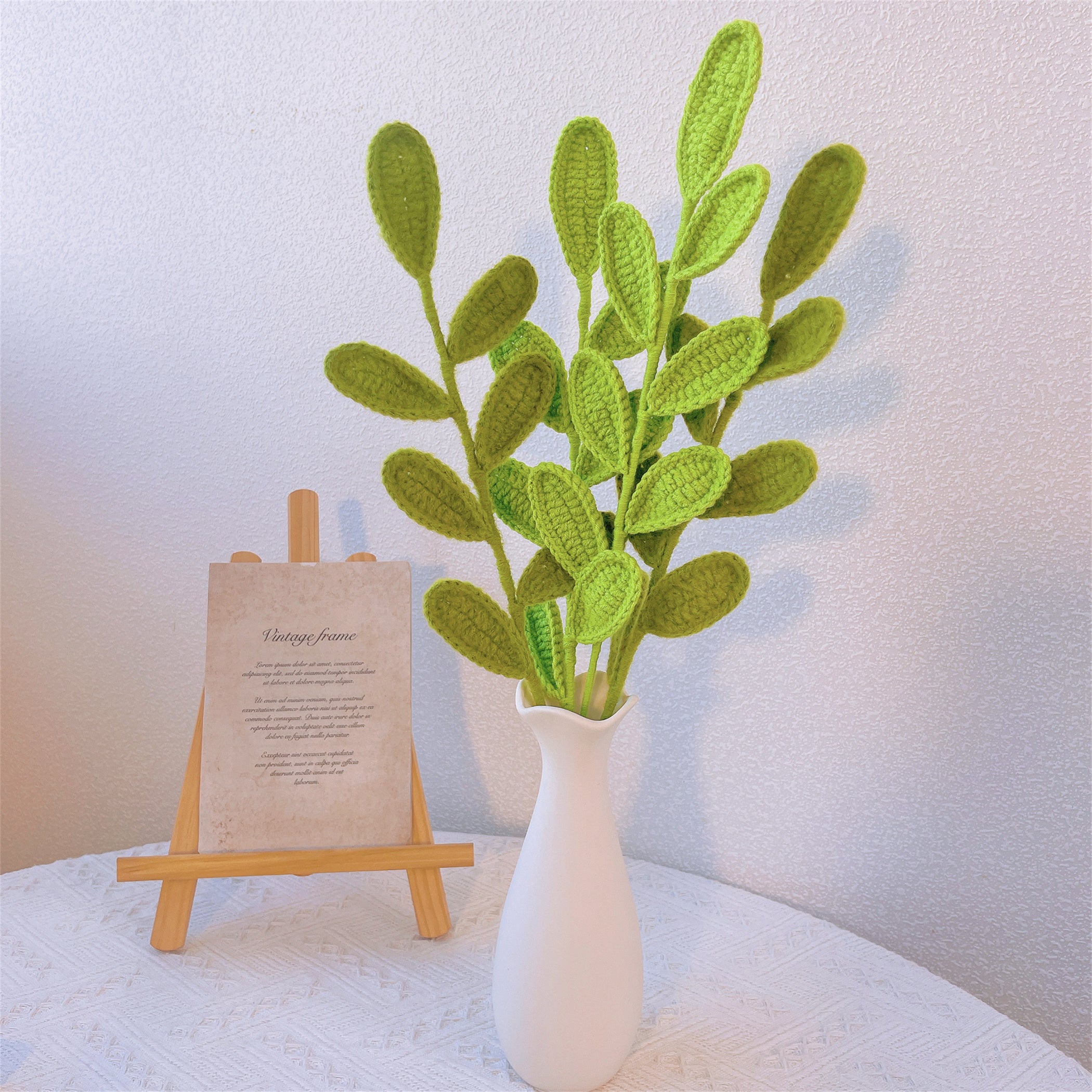 Crochet Green Leaves Collection - Common Green Leaf and Eucalyptus Stake