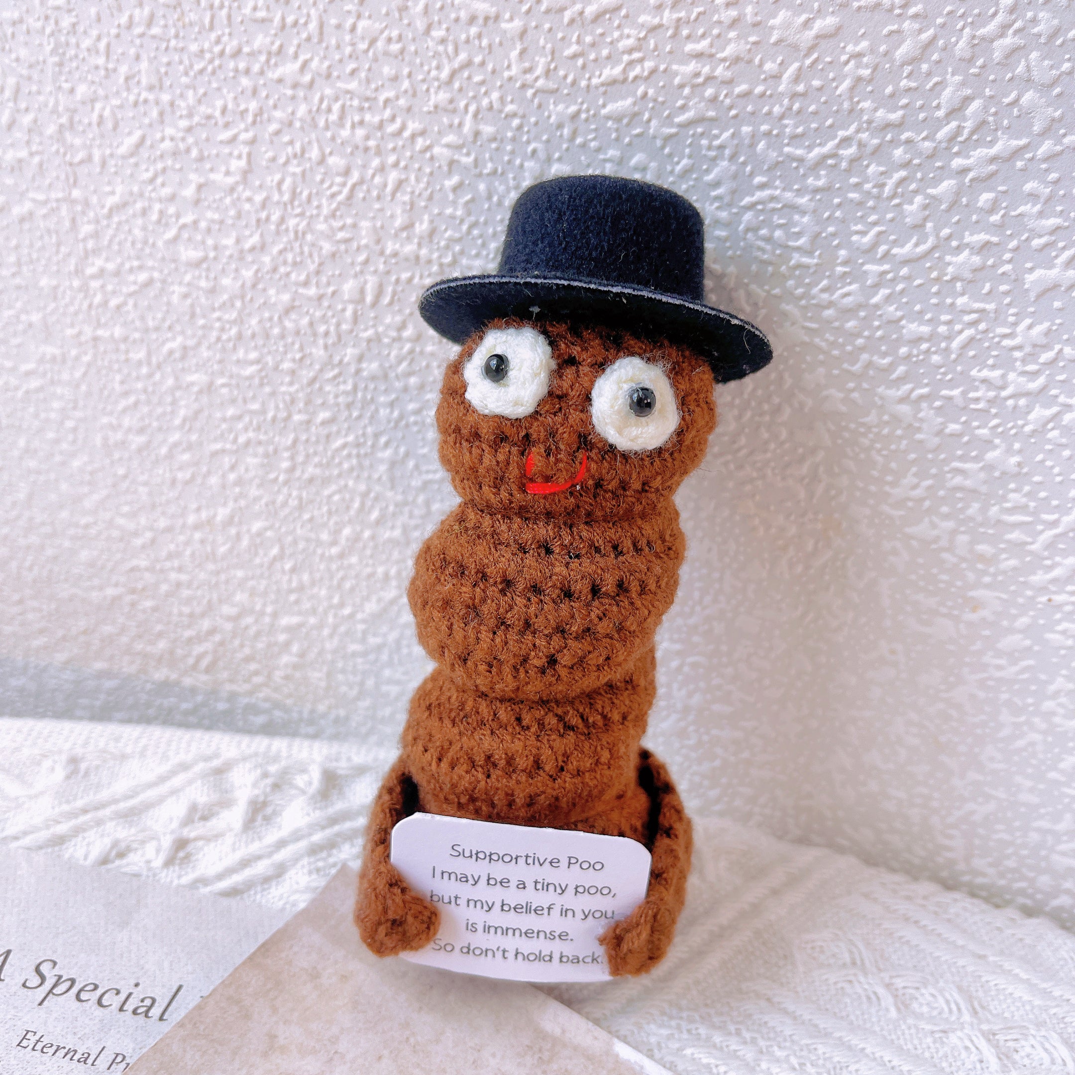 Personalized Text Crochet Emotional Support Pickle Poo Lemon Nugget - Birthday Get Well Recovery Surgery Stress Relief Gifts