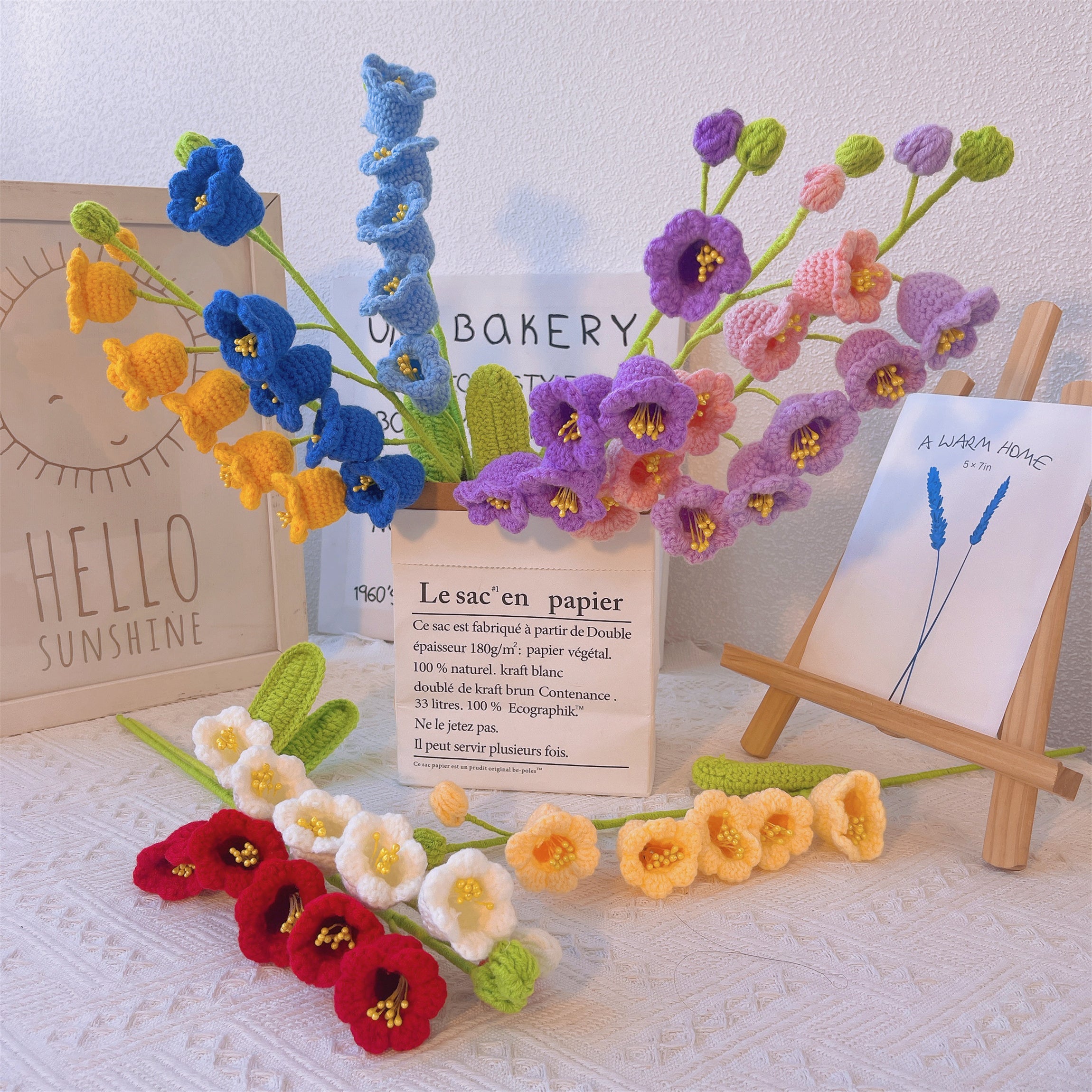 May Birth Month Lily of the Valley Bouquet - Hand-Crocheted Single Stem Birthday Flower