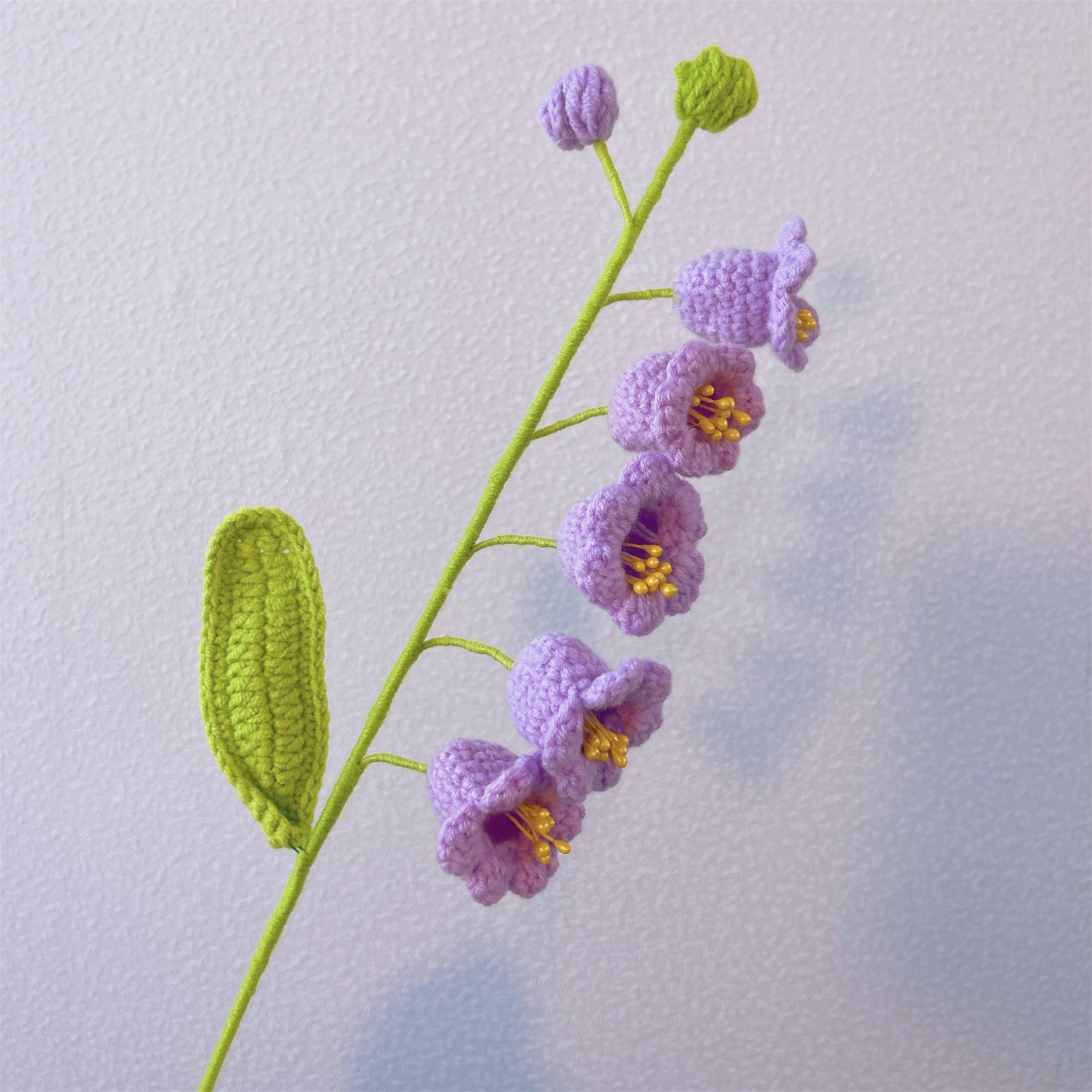 May Birth Month Lily of the Valley Bouquet - Hand-Crocheted Single Stem Birthday Flower