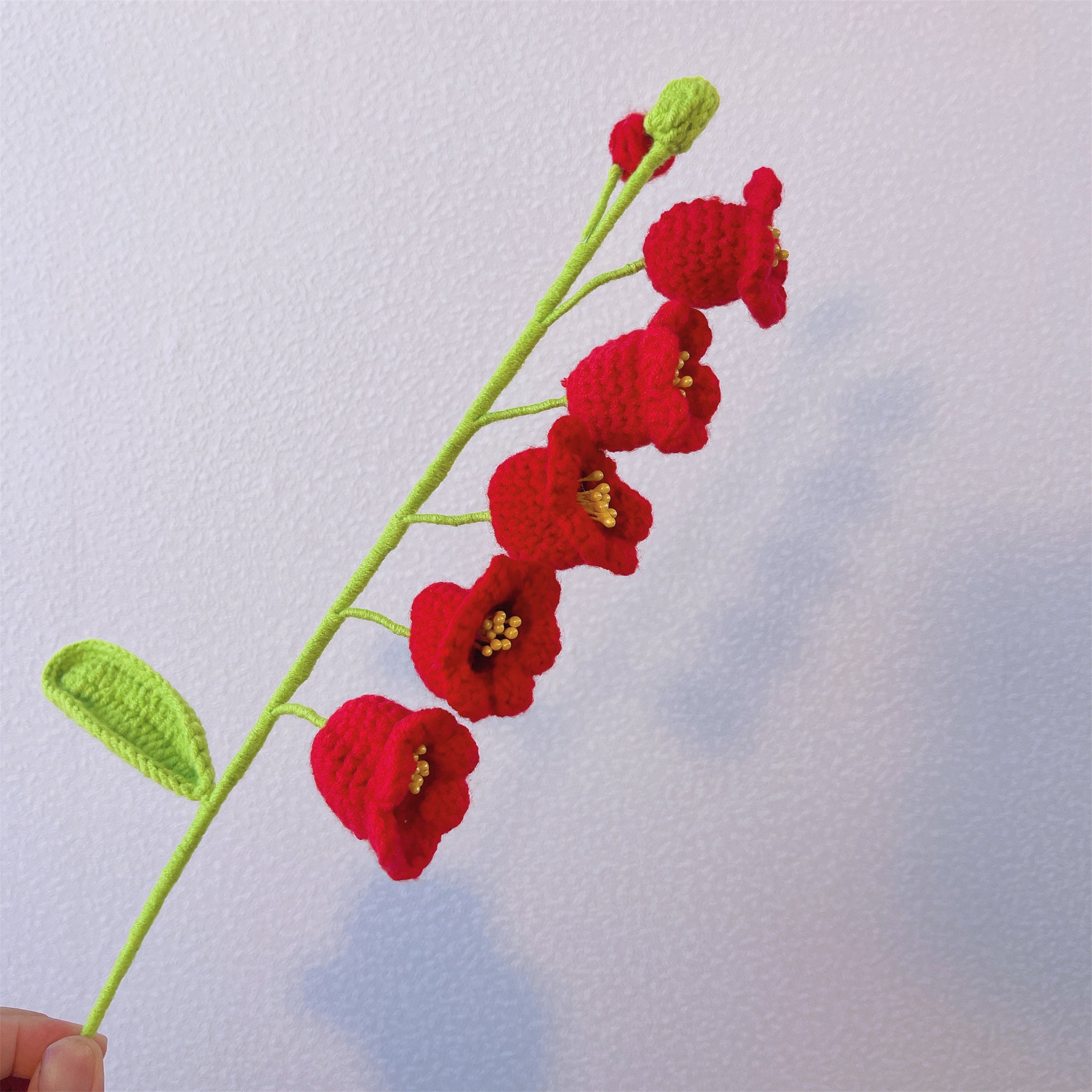 May Birth Month Lily of the Valley Bouquet - Hand-Crocheted Single Stem Birthday Flower