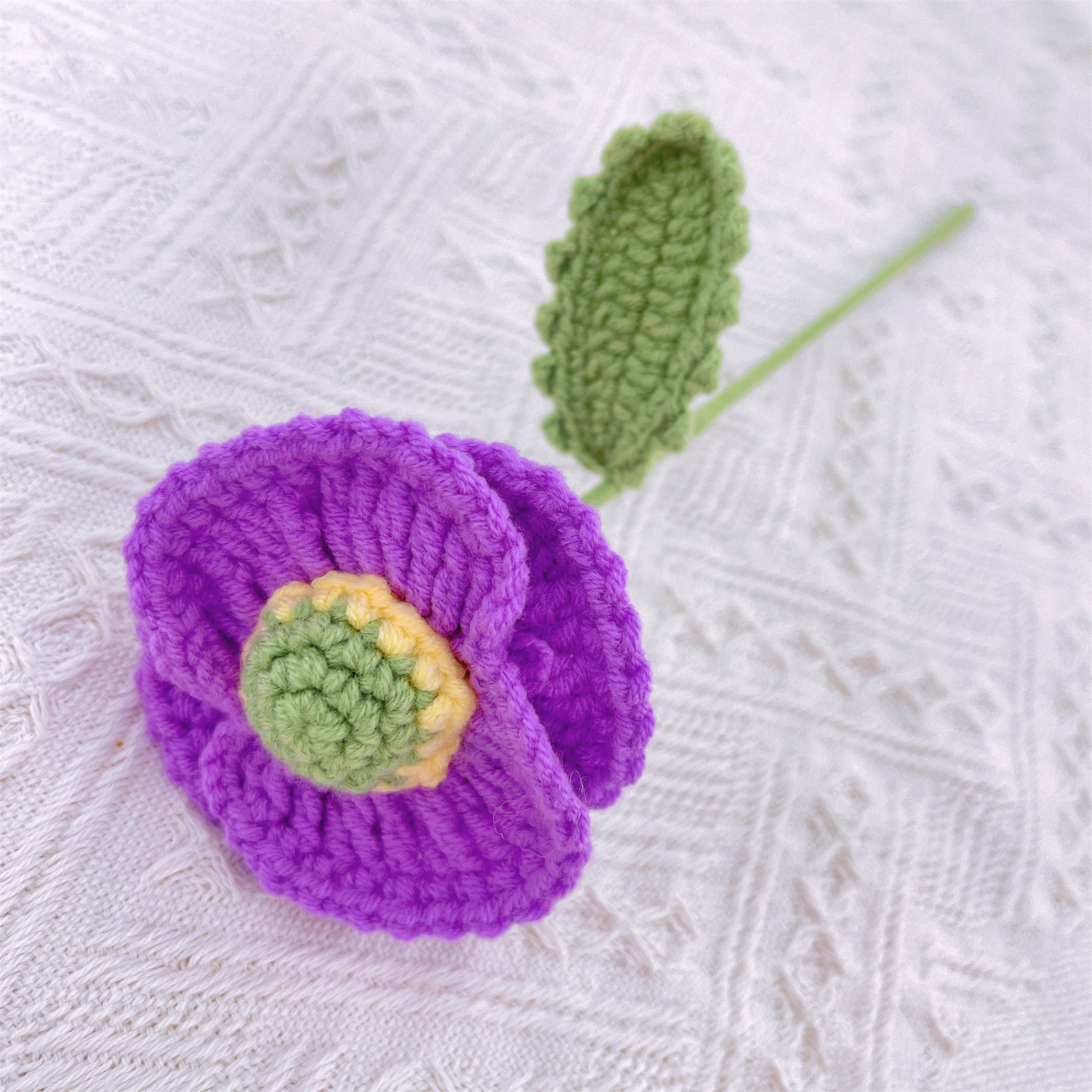 Handmade Crochet Pink Flower Sweet Rabbit Bouquet - Allergy-Friendly Gift for Birthdays, Anniversaries, Baby Showers, and Melody Weddings in Pink and Purple