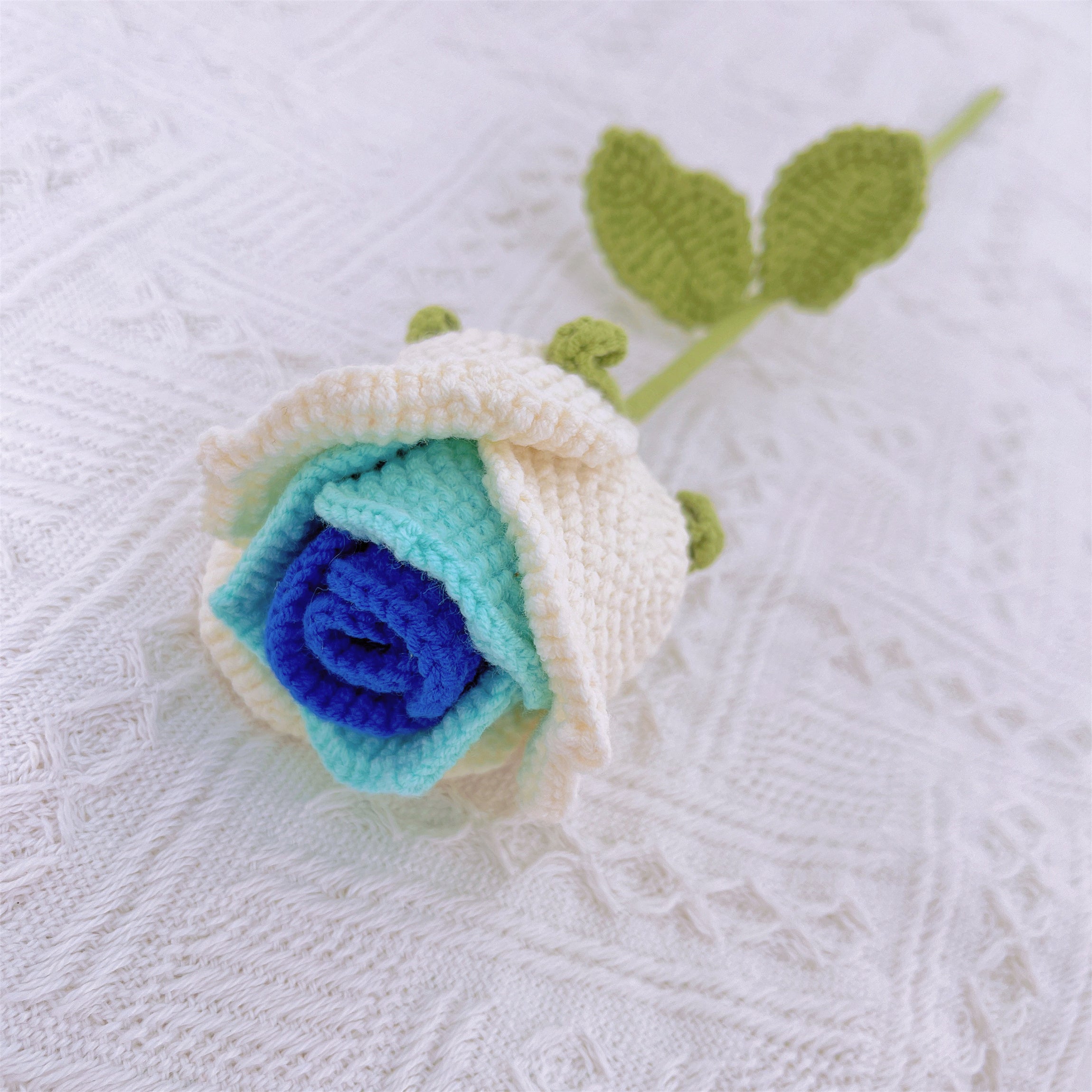 Handmade Crochet Cup Shape Roses - Yarn Crafted, Home Decor, Gift Idea, Unique and Elegant, Symbolic Flower, Fathers Day Gifts from Daughter