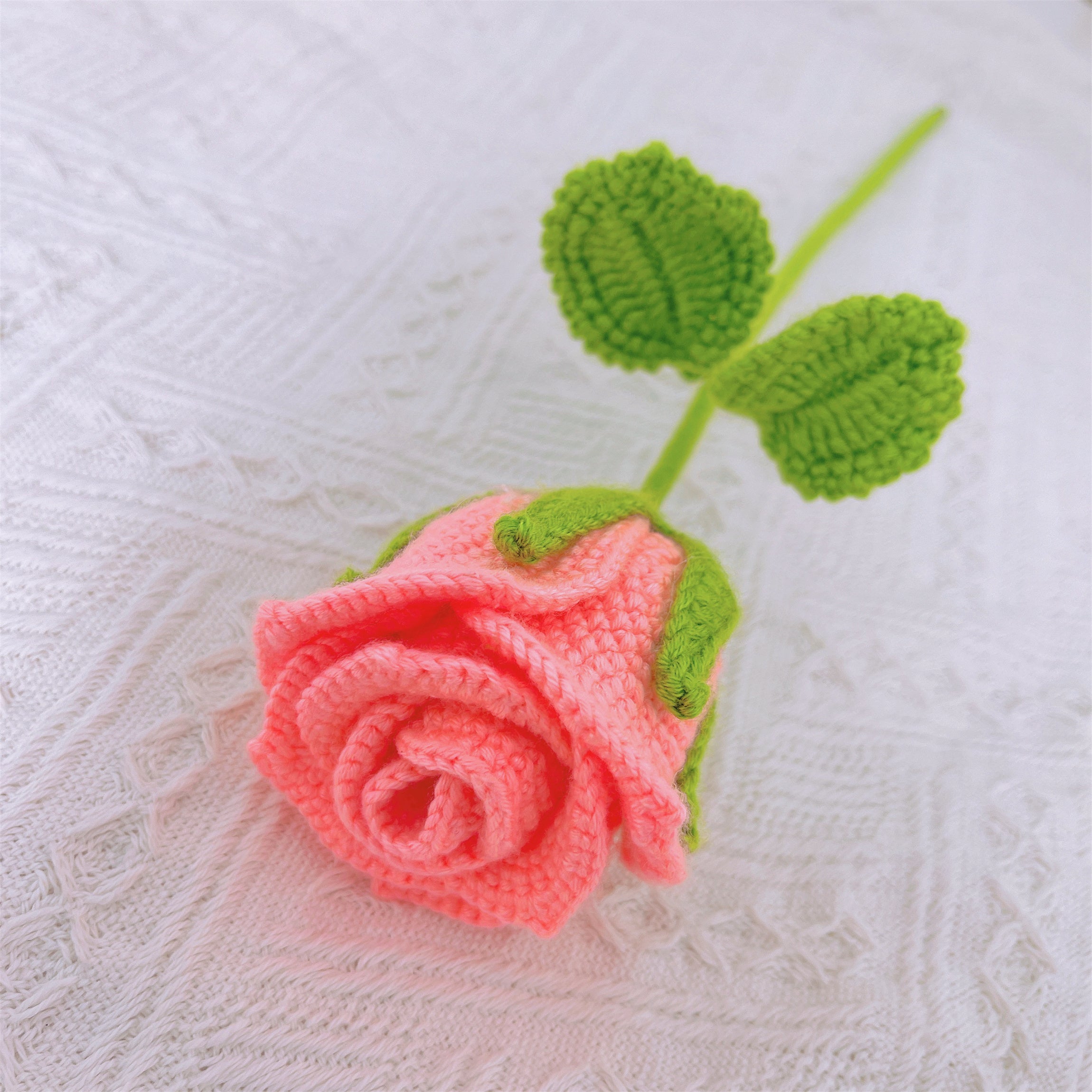 Handmade Crochet Cup Shape Roses - Yarn Crafted, Home Decor, Gift Idea, Unique and Elegant, Symbolic Flower, Fathers Day Gifts from Daughter