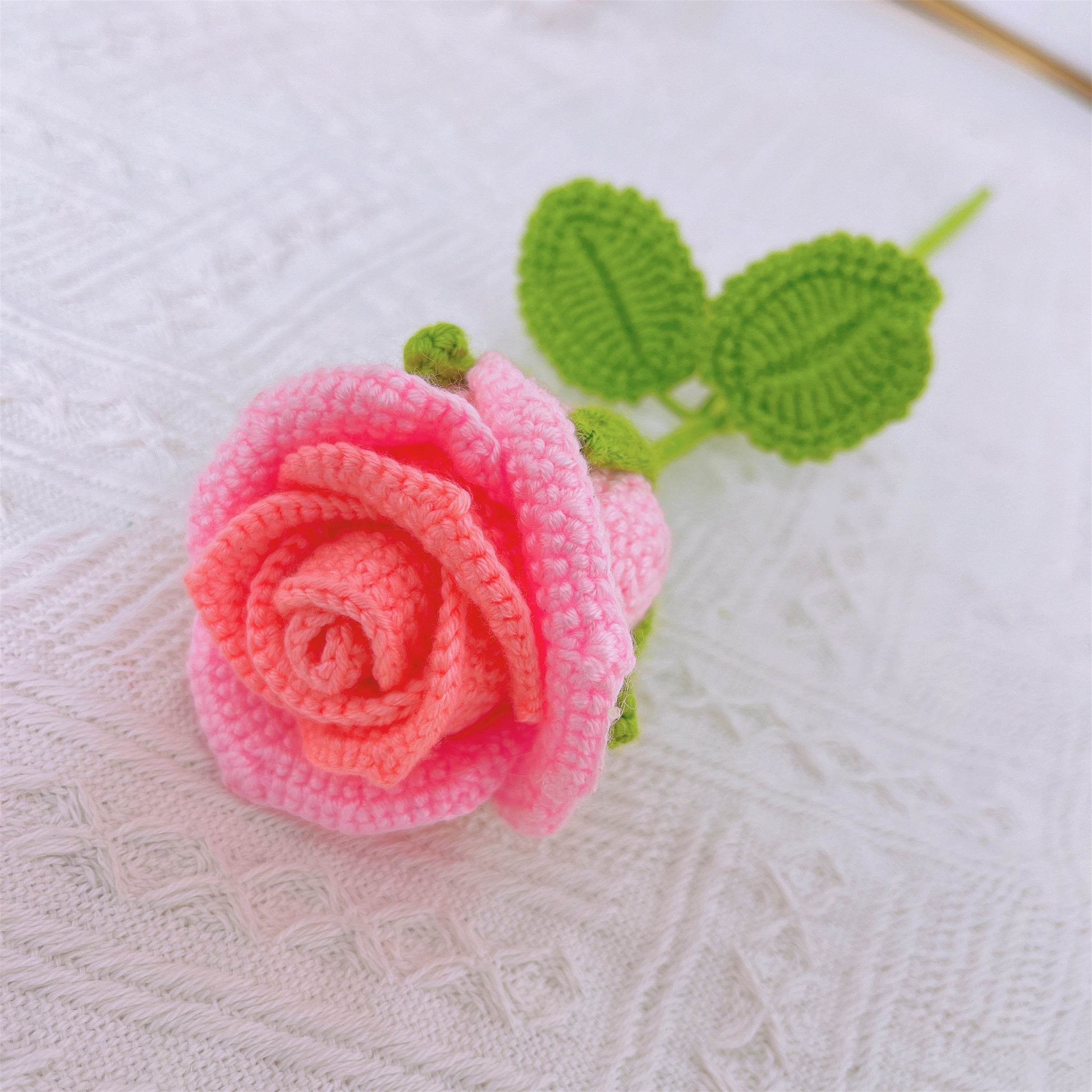 Hanaya Series Handmade Crochet Pink Hues Sweet Memories Flower Bouquet - Roses, Forget-Me-Nots, Daisies - Gift Weddings, Anniversaries, Graduations Gift