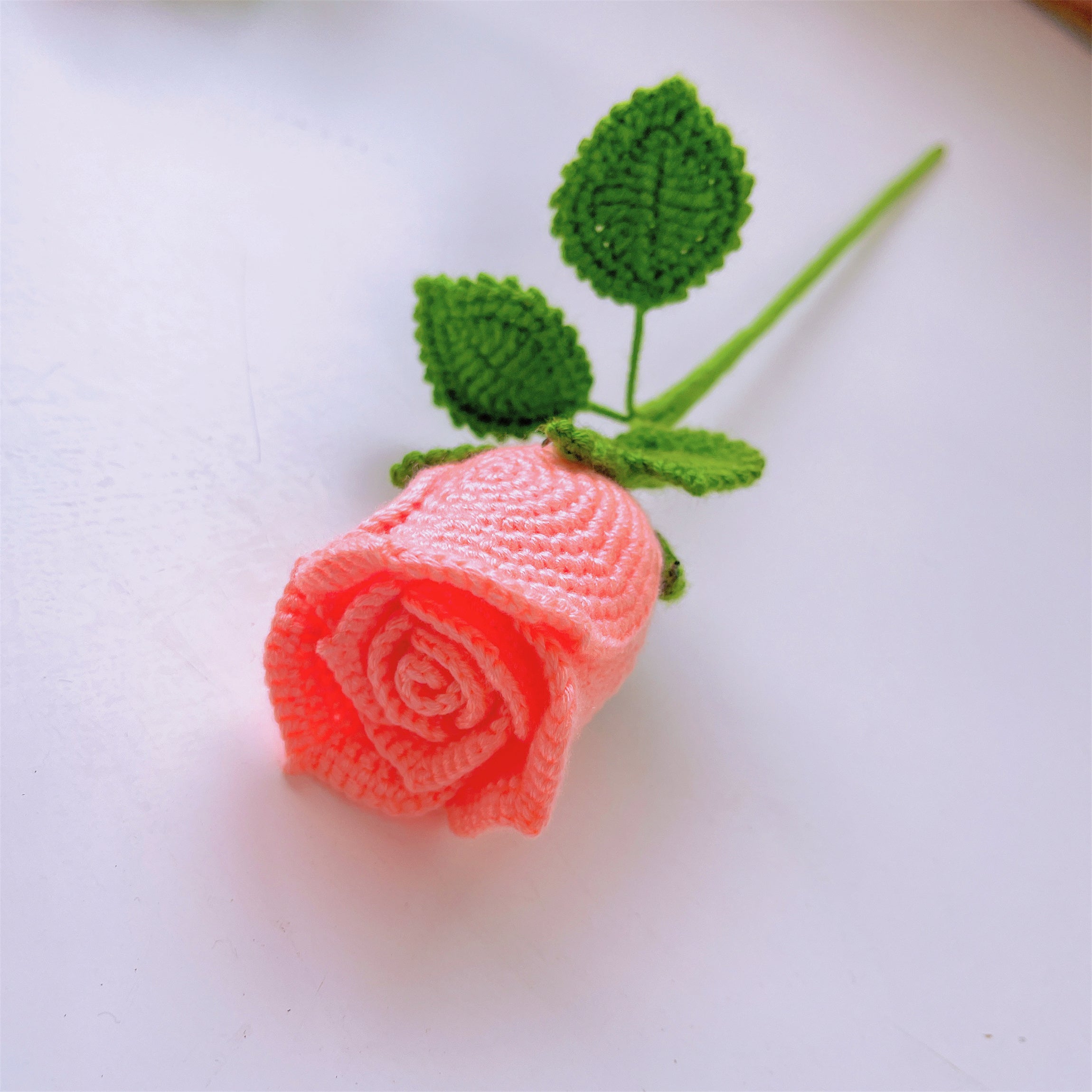Handmade Crochet Cup Shape Roses - Yarn Crafted, Home Decor, Gift Idea, Unique and Elegant, Symbolic Flower, Fathers Day Gifts from Daughter