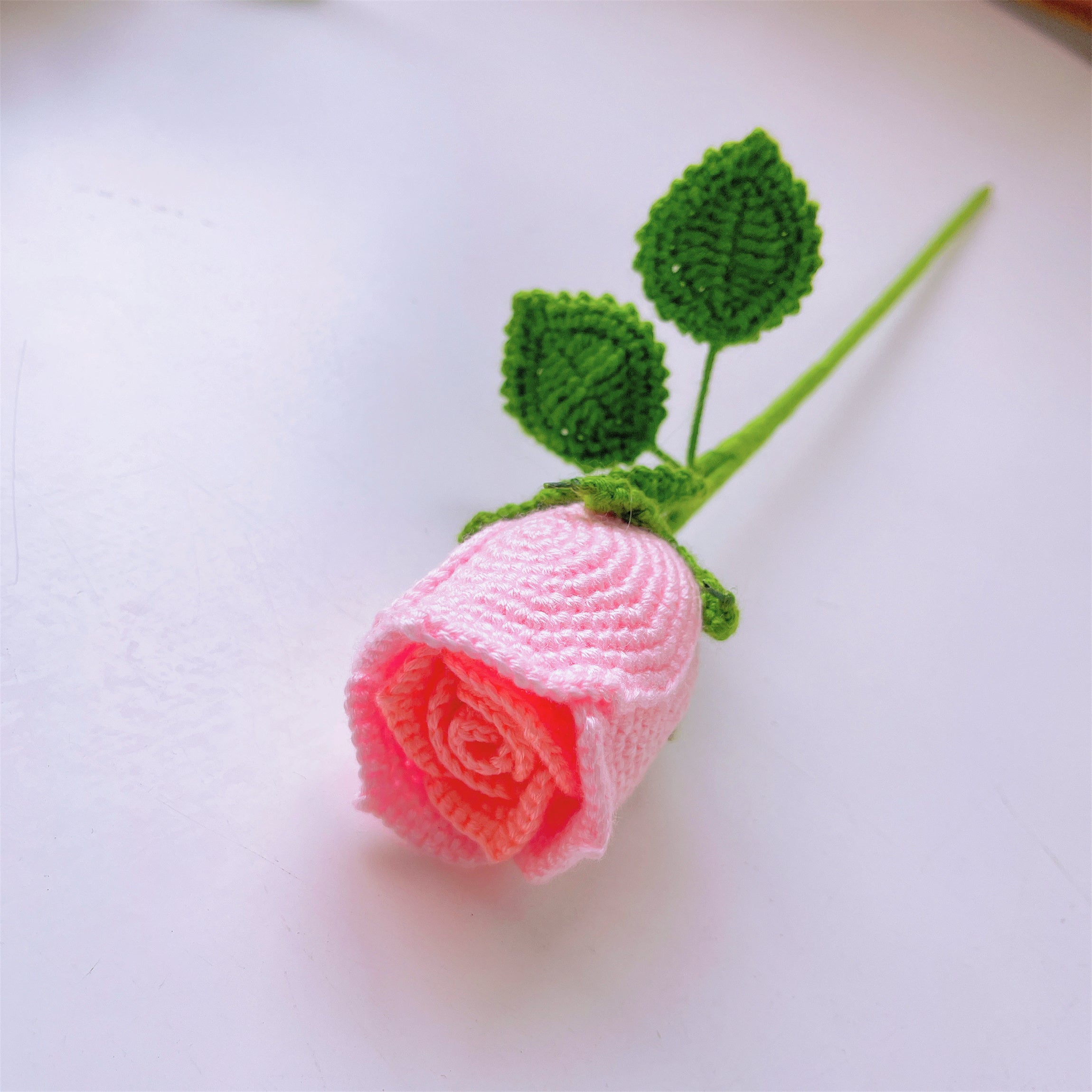 Handmade Crochet Cup Shape Roses - Yarn Crafted, Home Decor, Gift Idea, Unique and Elegant, Symbolic Flower, Fathers Day Gifts from Daughter