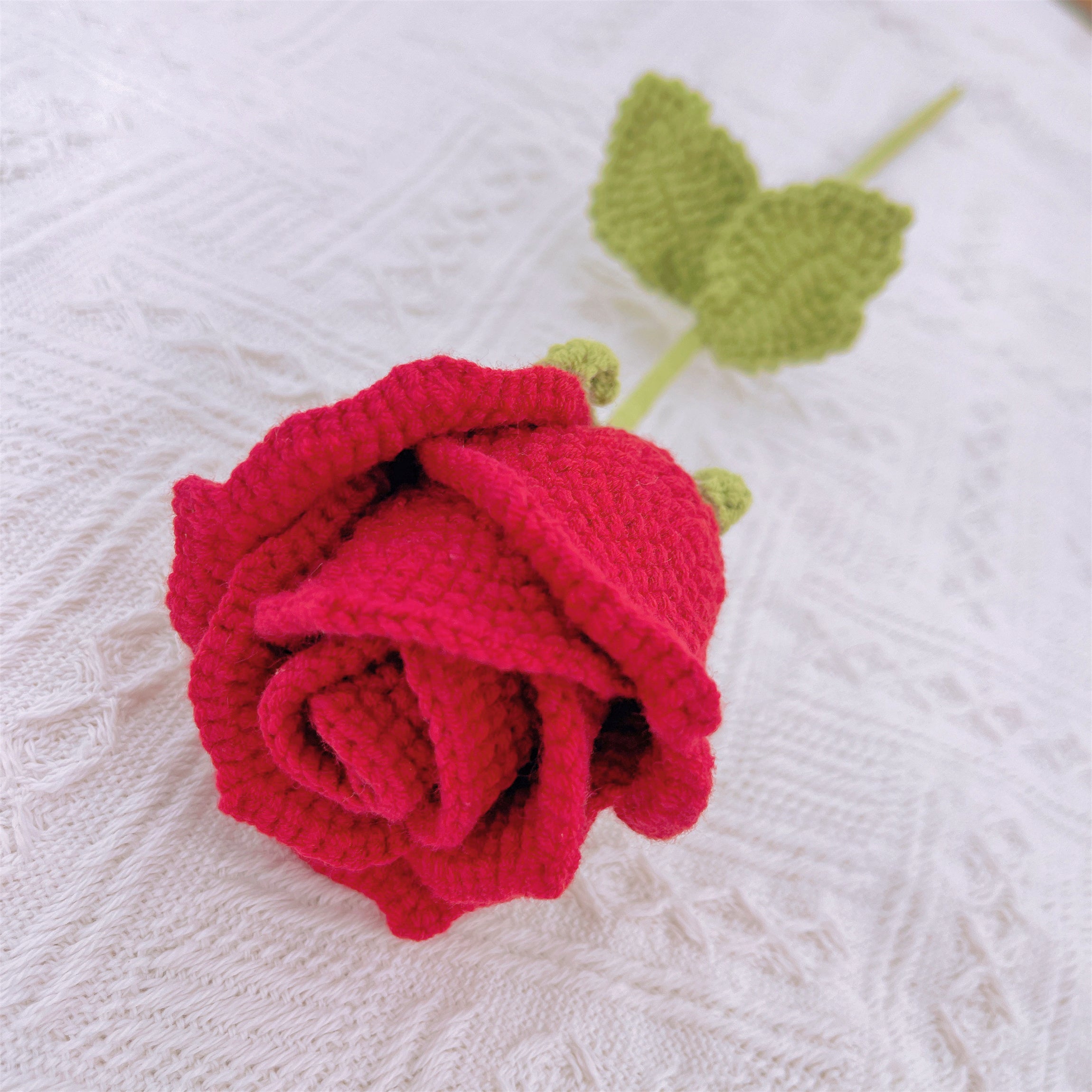 Handmade Crochet Cup Shape Roses - Yarn Crafted, Home Decor, Gift Idea, Unique and Elegant, Symbolic Flower, Fathers Day Gifts from Daughter