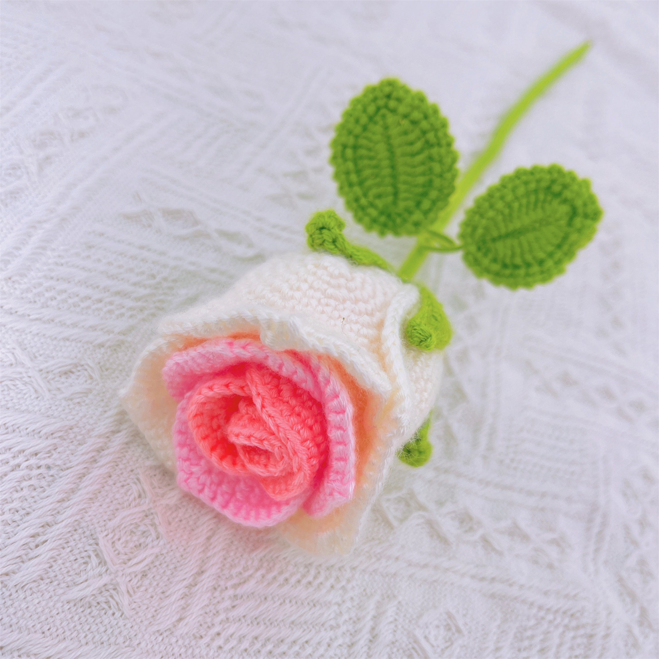 Handmade Crochet Cup Shape Roses - Yarn Crafted, Home Decor, Gift Idea, Unique and Elegant, Symbolic Flower, Fathers Day Gifts from Daughter