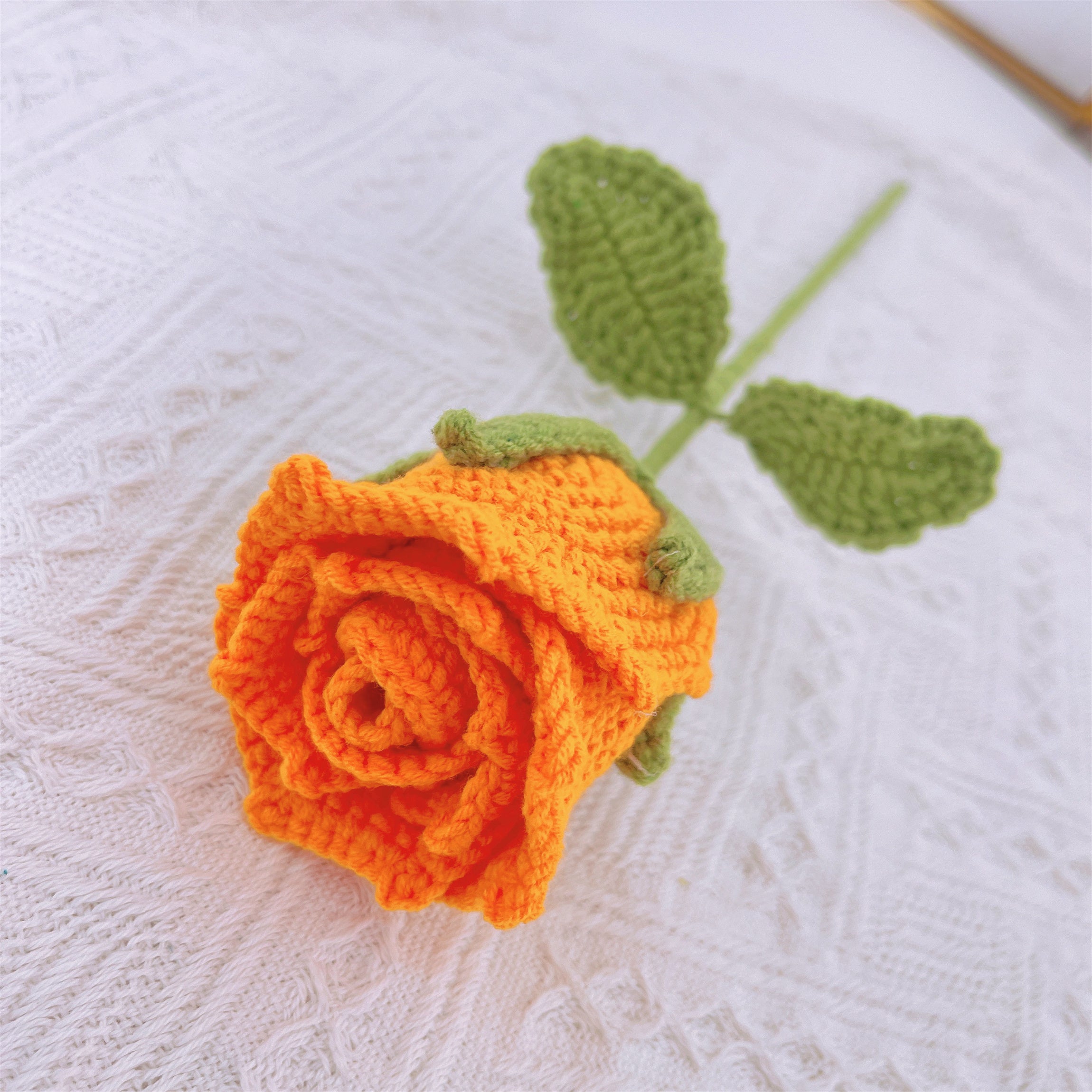 Handmade Crochet Cup Shape Roses - Yarn Crafted, Home Decor, Gift Idea, Unique and Elegant, Symbolic Flower, Fathers Day Gifts from Daughter