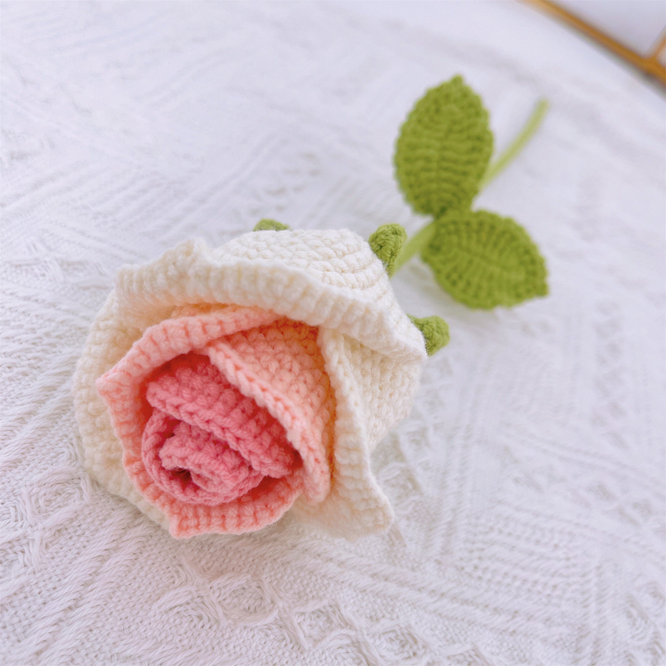 Crochet Flower Beauty Bouquet - Sunflower Light Purple Lily of The Valley Tulip Bud Rose - Hypoallergenic Wedding, Home Decor, Mother's Day Gift
