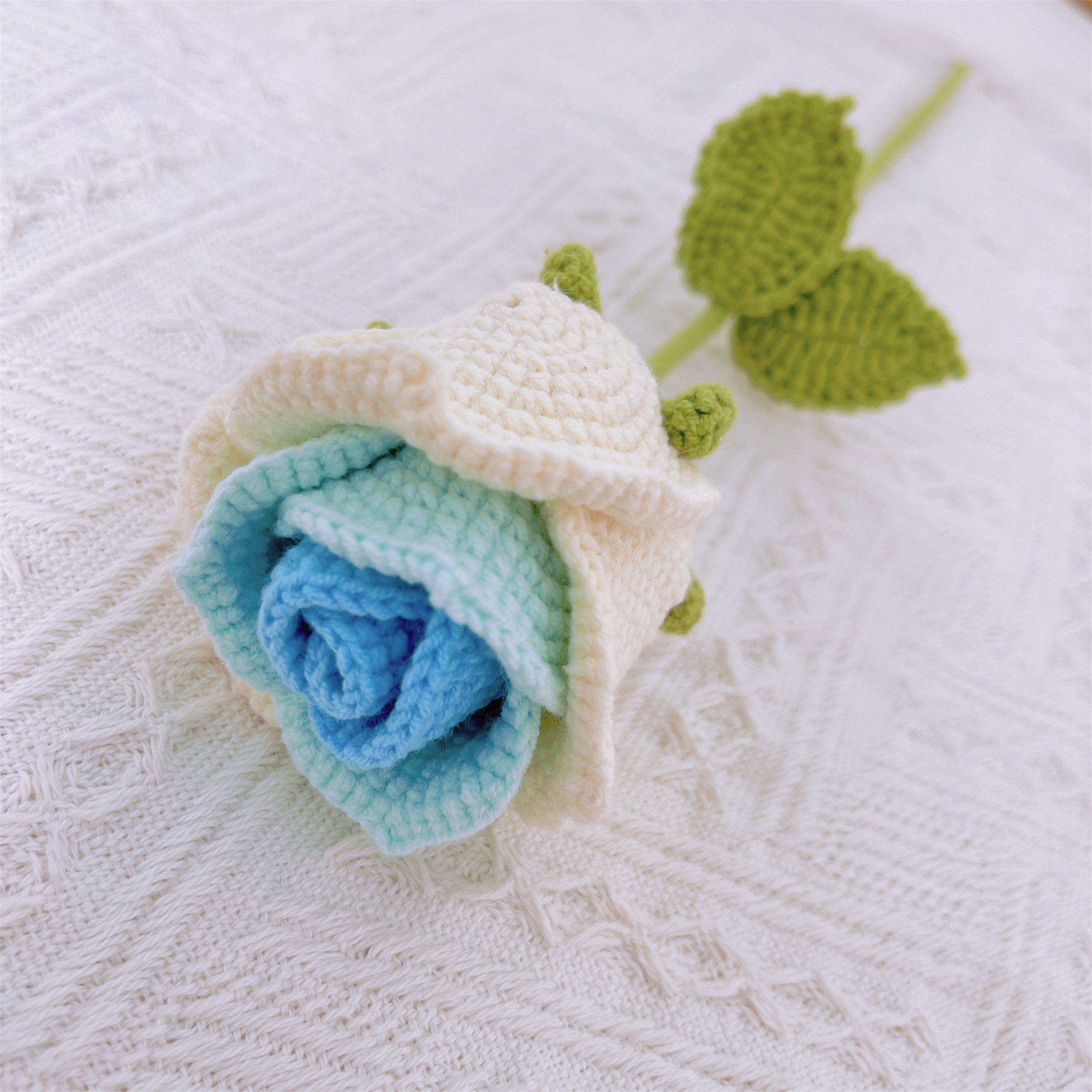 Handmade Crochet Cup Shape Roses - Yarn Crafted, Home Decor, Gift Idea, Unique and Elegant, Symbolic Flower, Fathers Day Gifts from Daughter