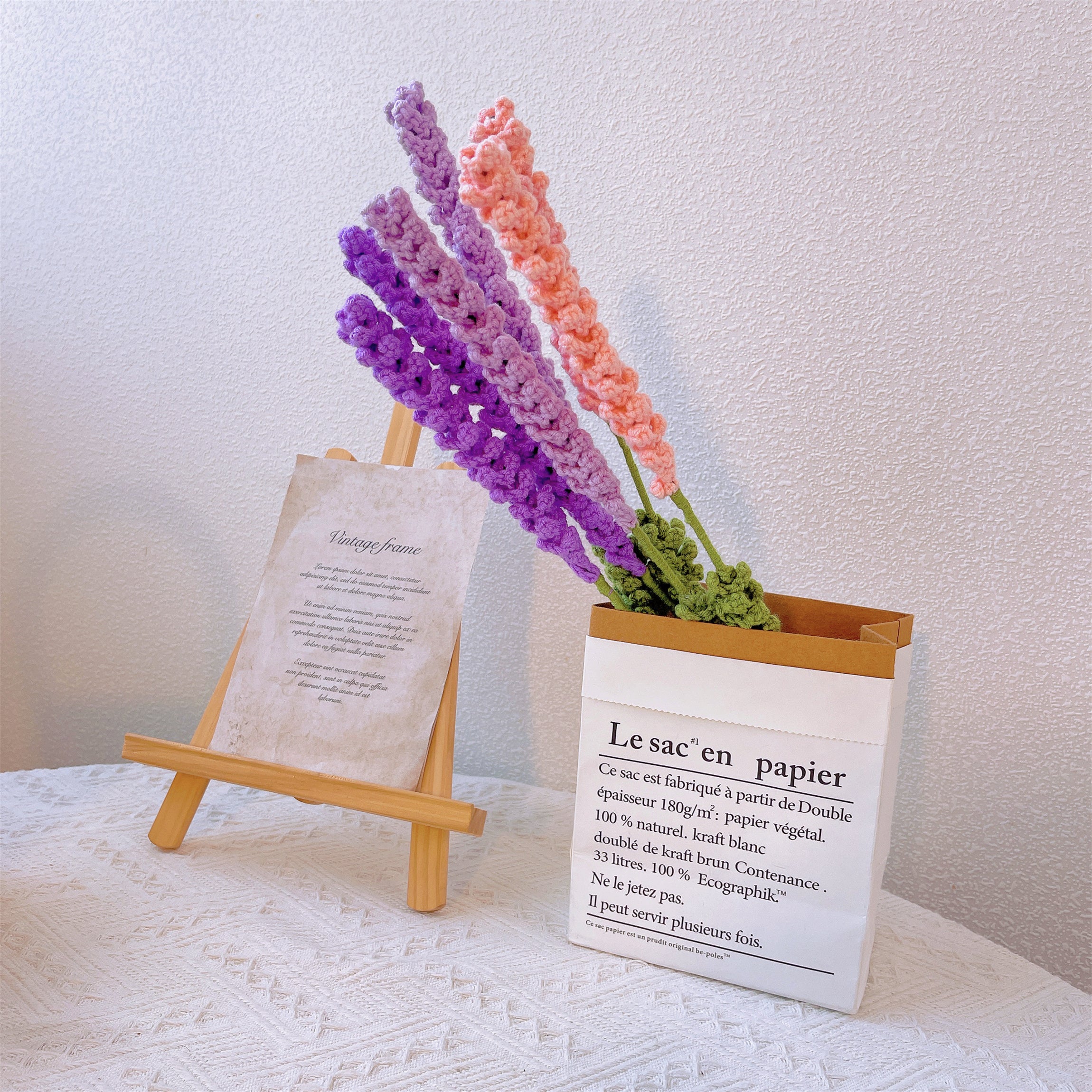 Lavender Serenity: Handcrafted Crochet Lavender Flower Stake for a Calming Garden Decor