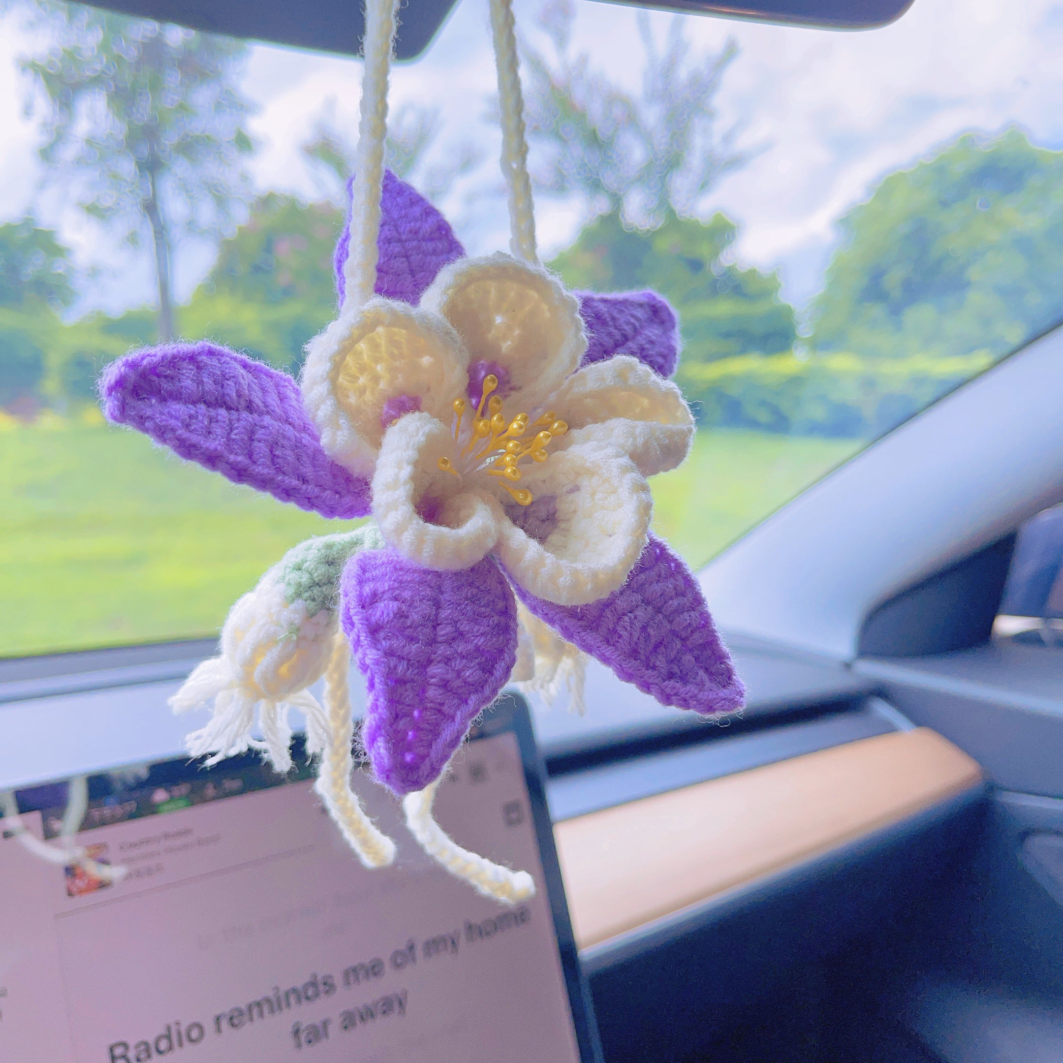 Colorado Blue Columbine Crochet Hanging Ornament
