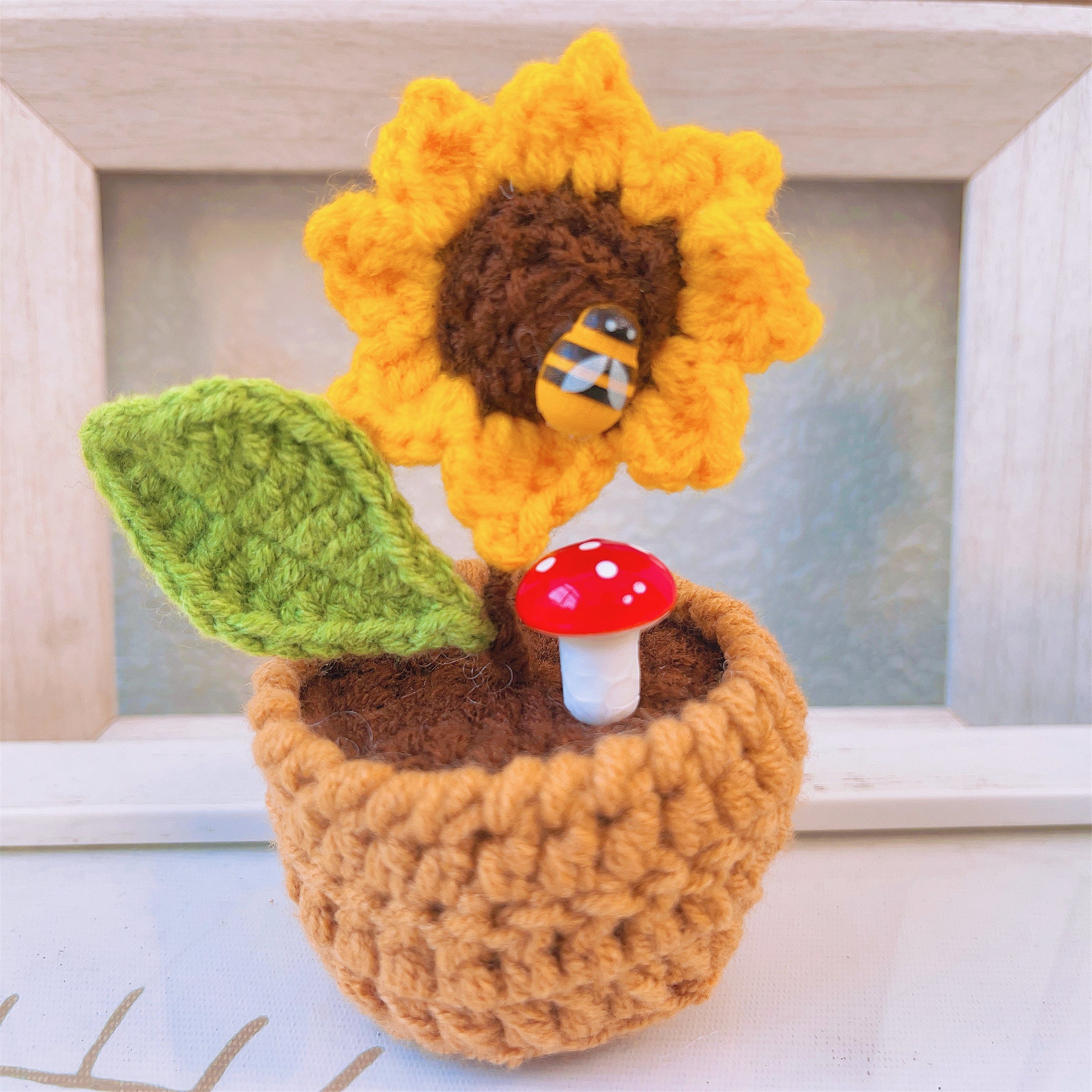 Handcrafted Crochet Supportive Pickle and Blossomed Pot Bundle Set (Custom / Personalized Text Available) - Surgery Recovery Get Well Soon Hospitalization Post Care Congrats Cute Birthday Gift