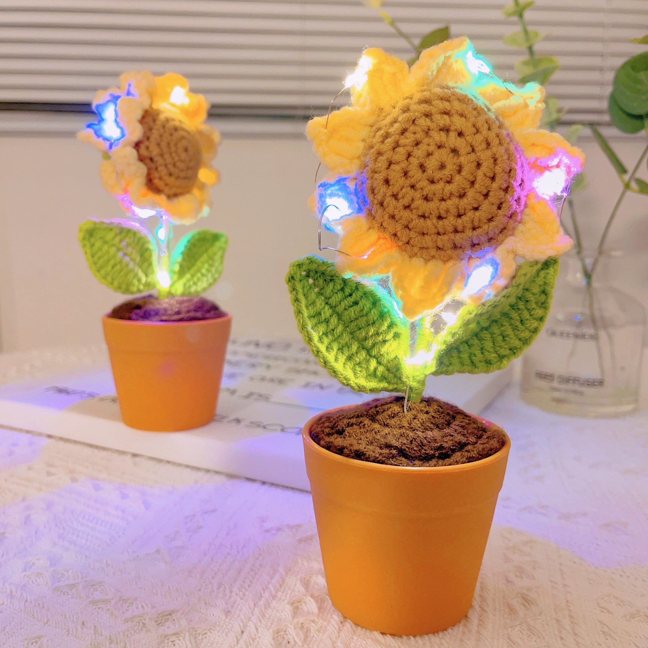 Handmade Crochet Sunflower Plant - Realistic Faux Flower - Unique Home Decor - Perfect Gift for Plant Lovers - Handcrafted