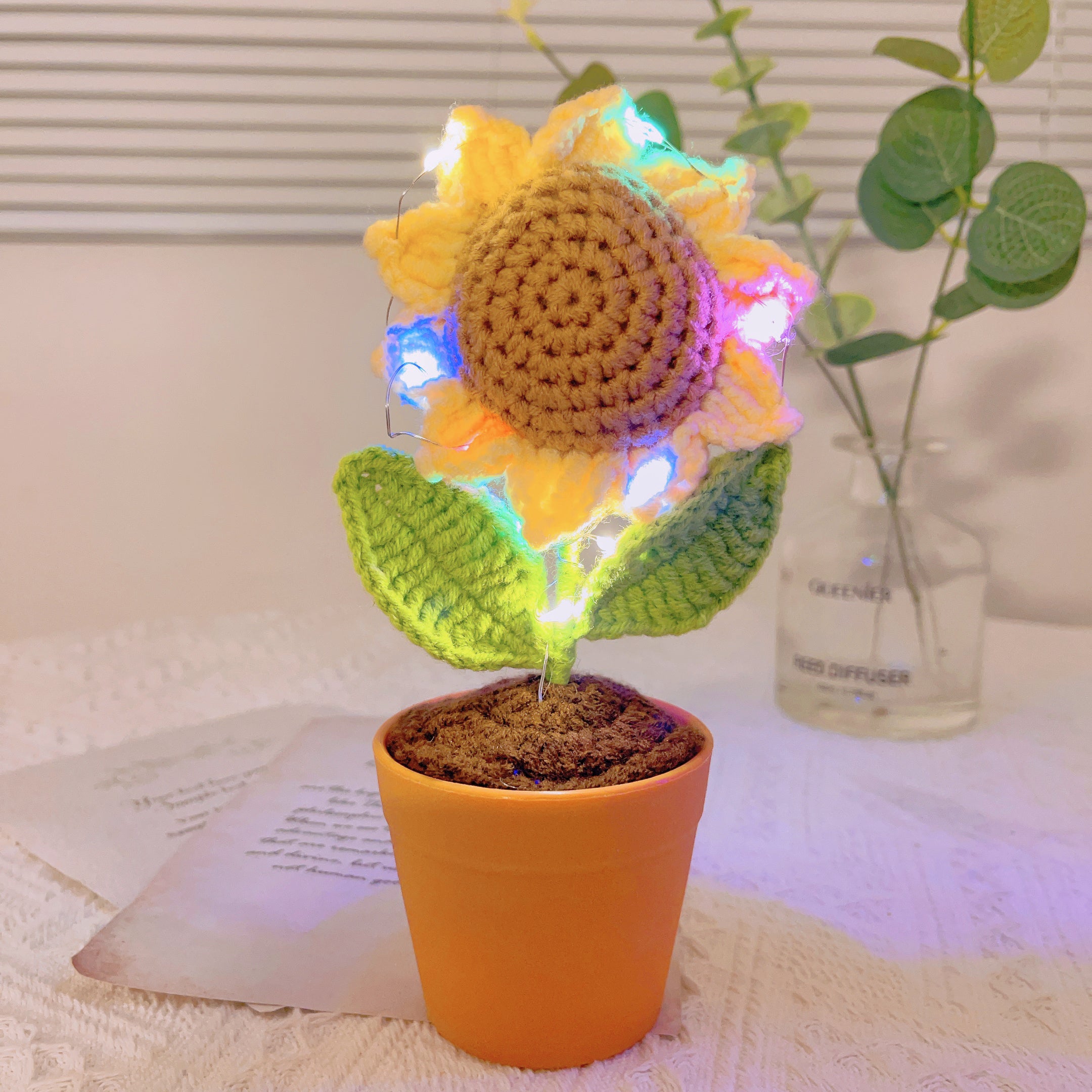 Handmade Crochet Sunflower Plant - Realistic Faux Flower - Unique Home Decor - Perfect Gift for Plant Lovers - Handcrafted
