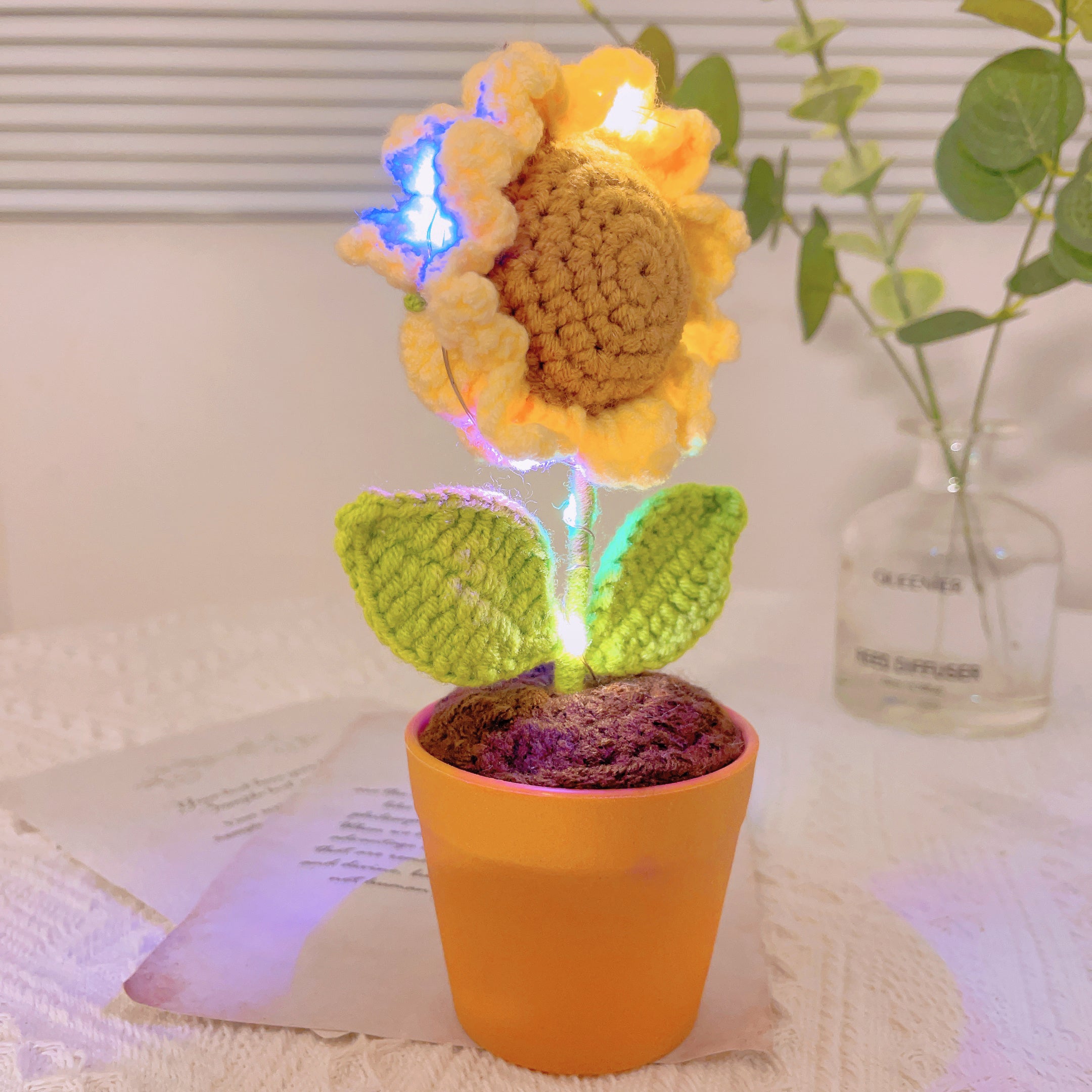 Handmade Crochet Sunflower Plant - Realistic Faux Flower - Unique Home Decor - Perfect Gift for Plant Lovers - Handcrafted