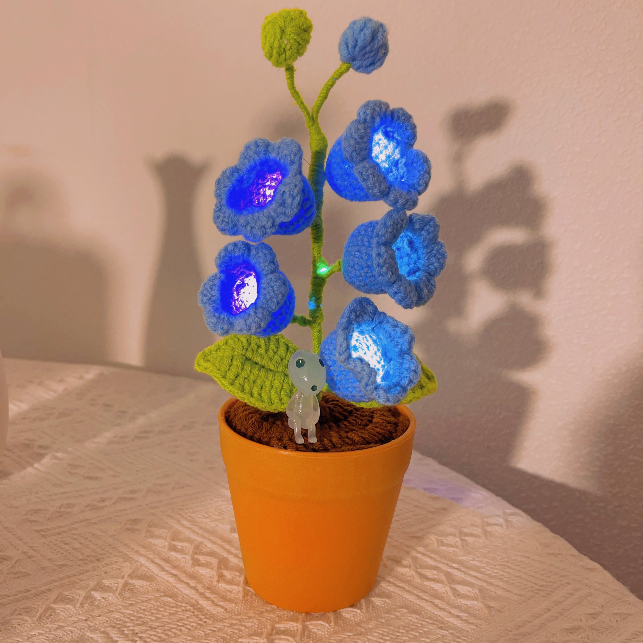 Handmade Crochet Lily of the Valley Plant - Glowing LED Flowers - Unique Home Decor - Perfect Gift for Plant Lovers - Yarn Handcrafted