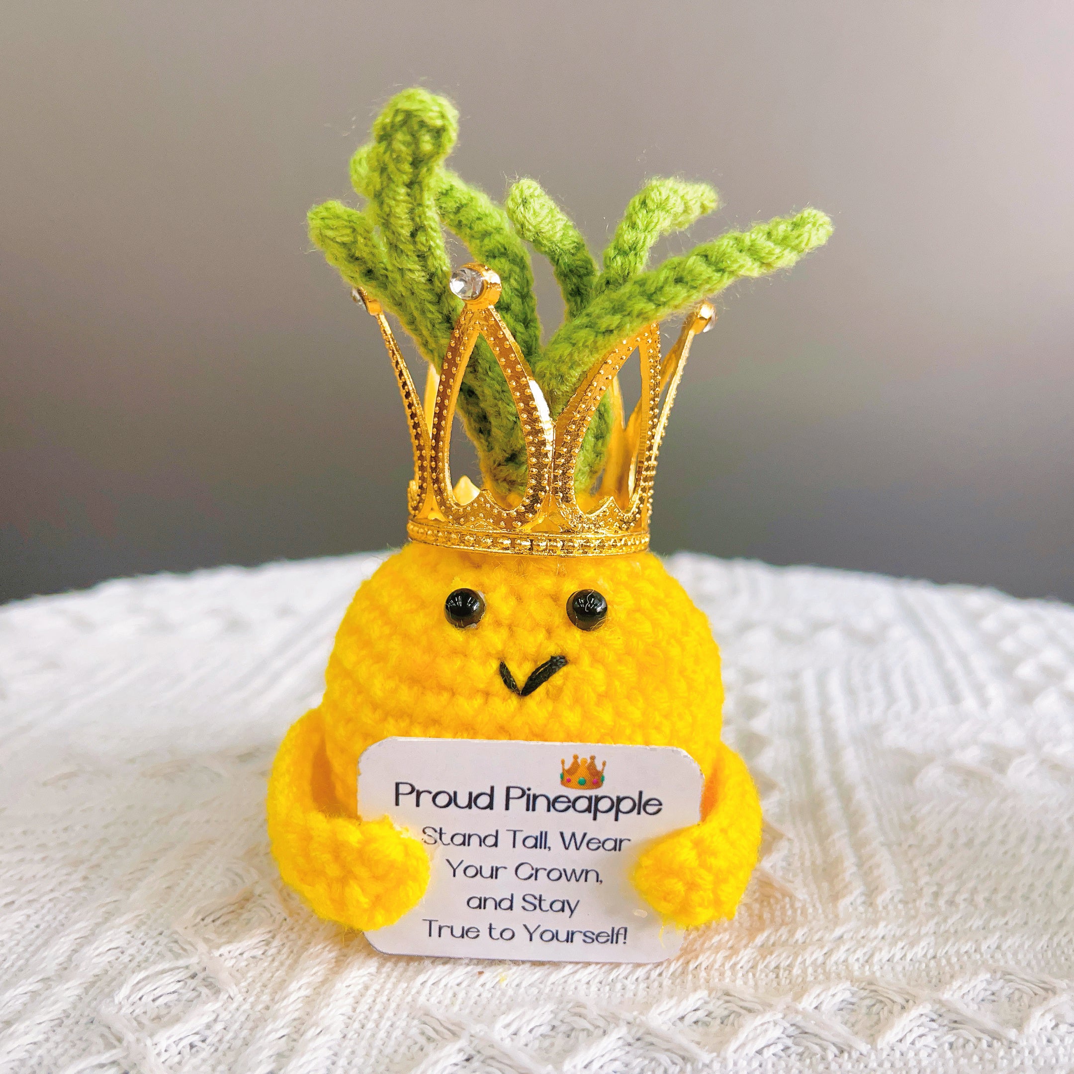 Personalized Text Crochet Proud Pineapple and Pot Bundle Set