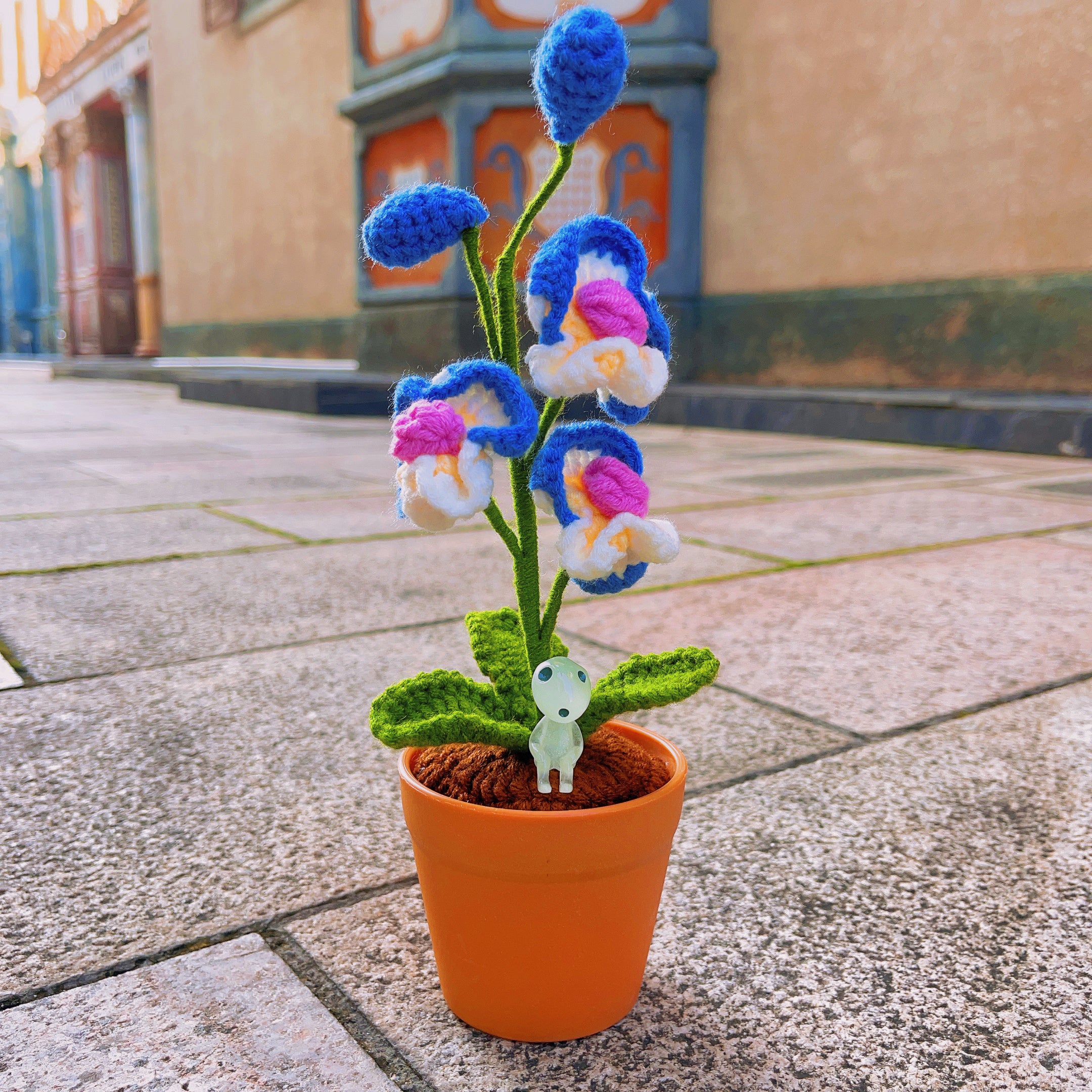 Handmade Crochet Butterfly Orchid Plant - Realistic Faux Flower - Unique Home Decor - Plant Lovers - Handcrafted - Phalaenopsi - Single Stem