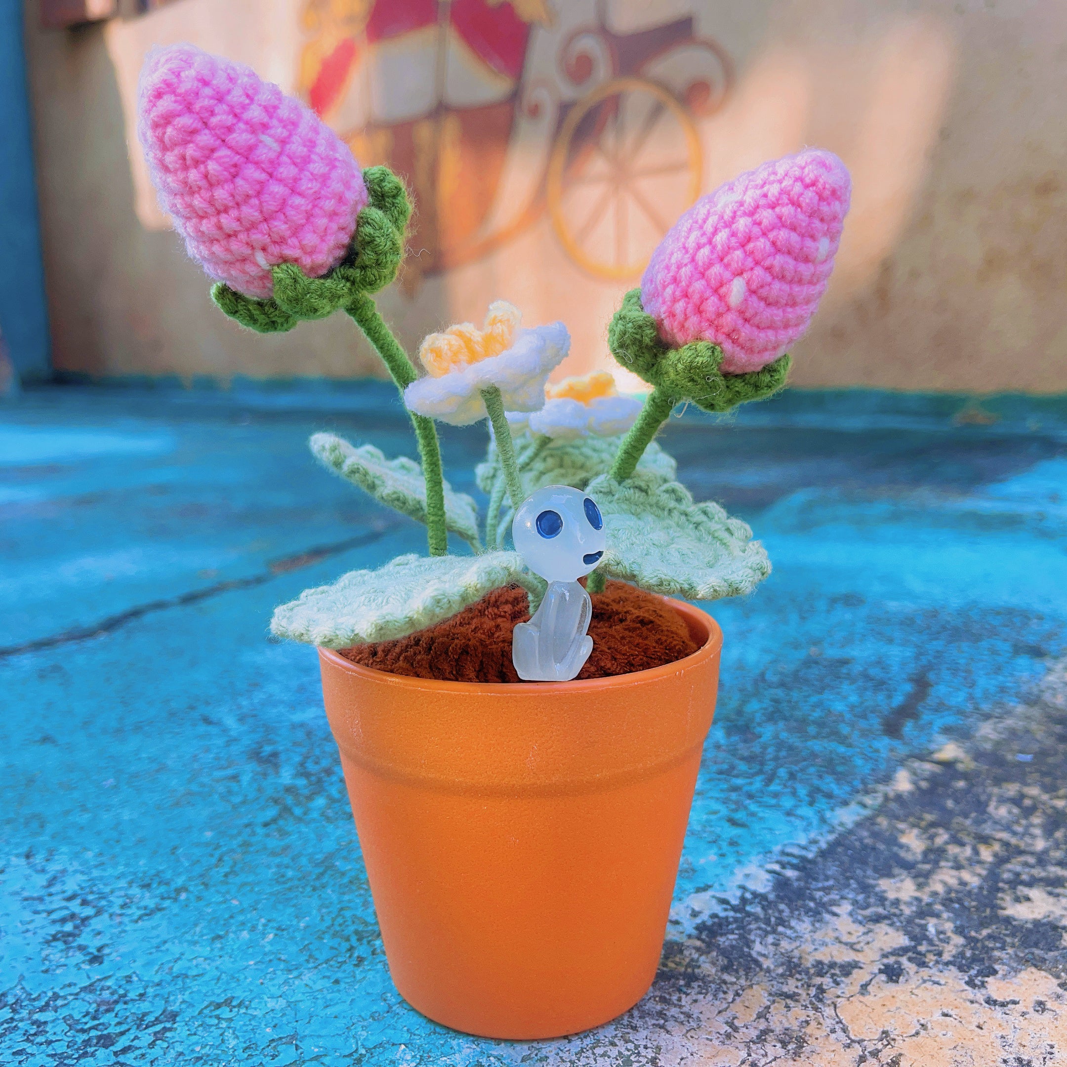 Handmade Strawberry Crochet Pot Plant - Cute Home Decor - Perfect Gift for Plant Lovers - Realistic Faux Plant w/ Soft Glow - Handcrafted