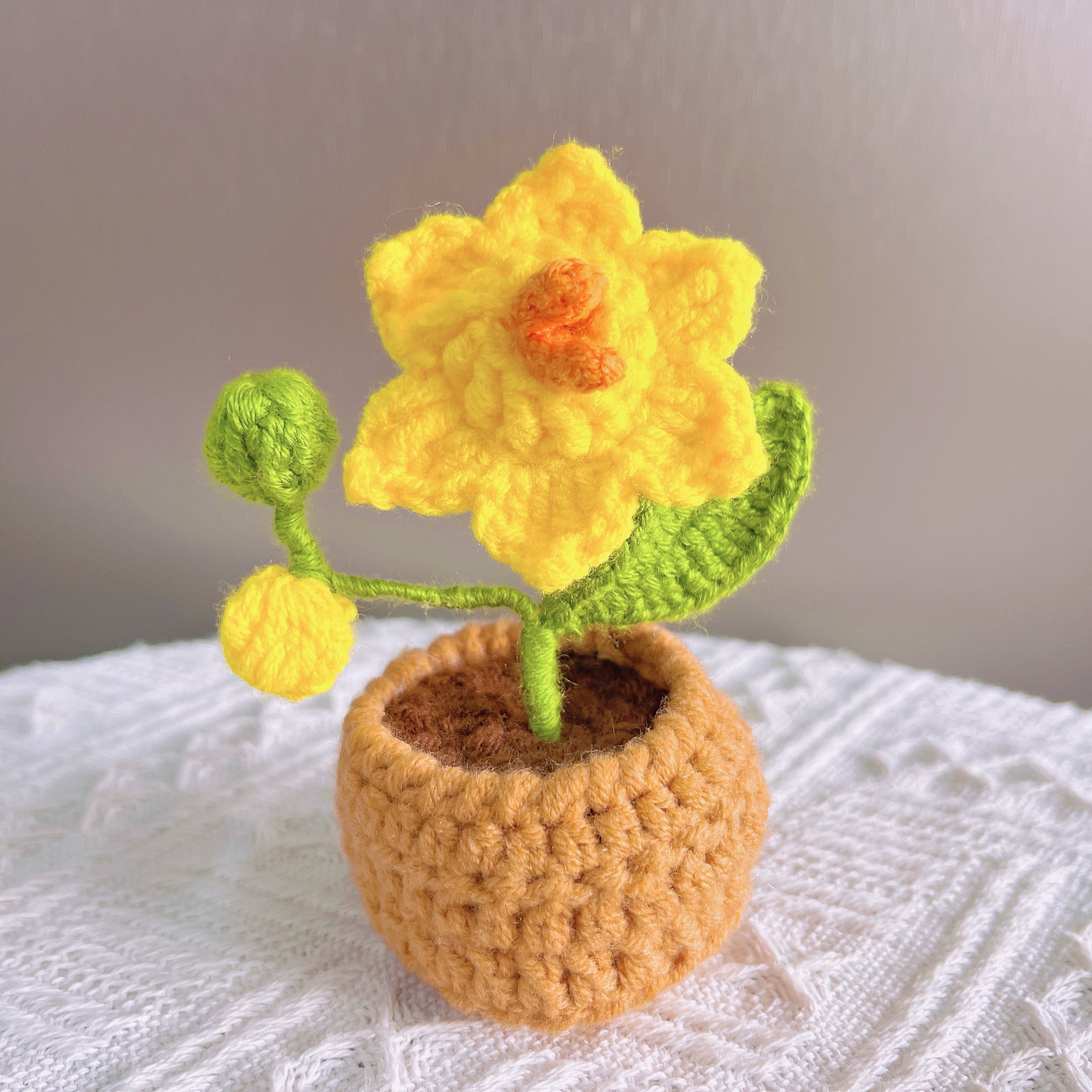 Personalized Nugget and Crochet Mini Plant Pot Bundle with Positive Quote - Recovery Inspiring Gift New Year Resolution