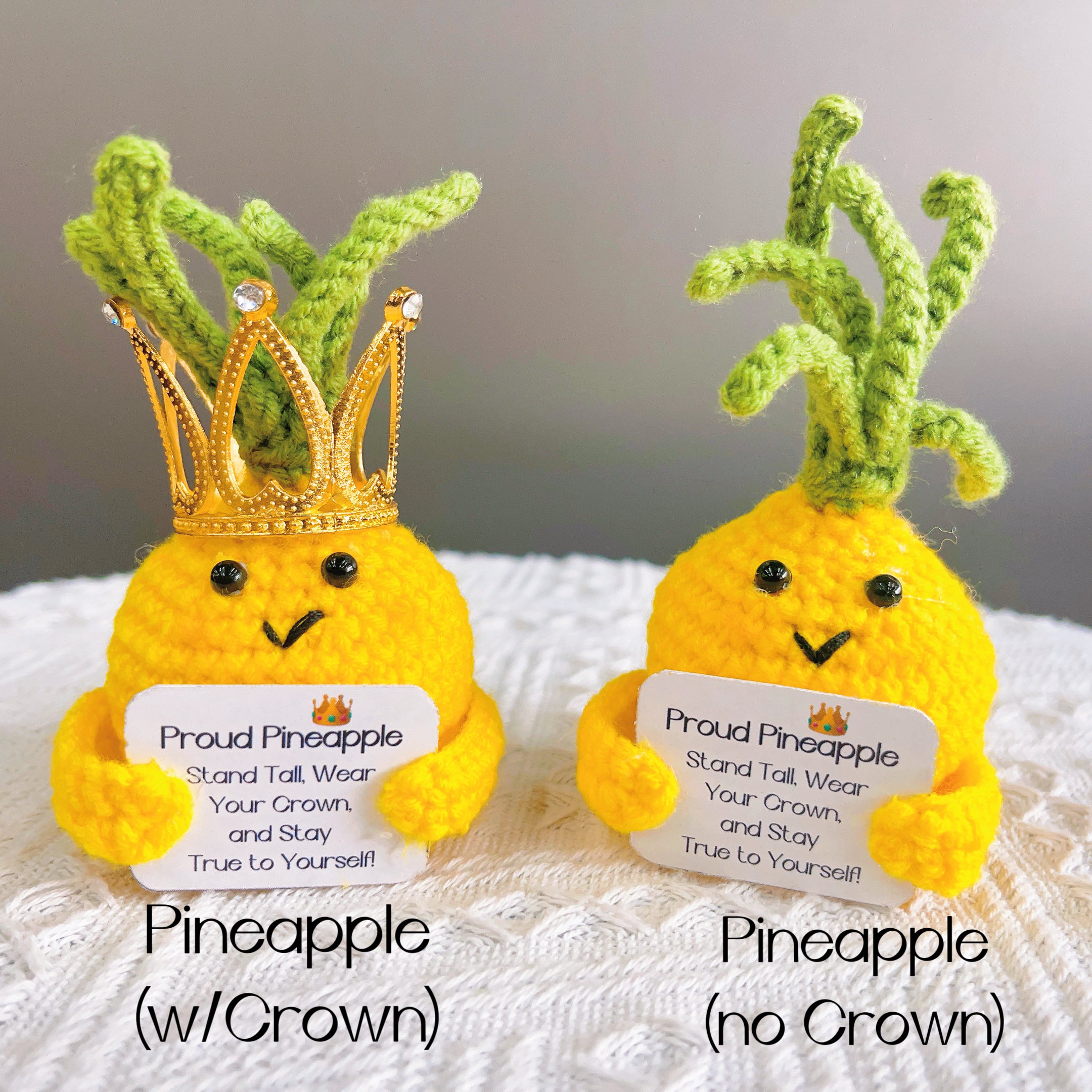 Personalized Text Crochet Proud Pineapple and Pot Bundle Set