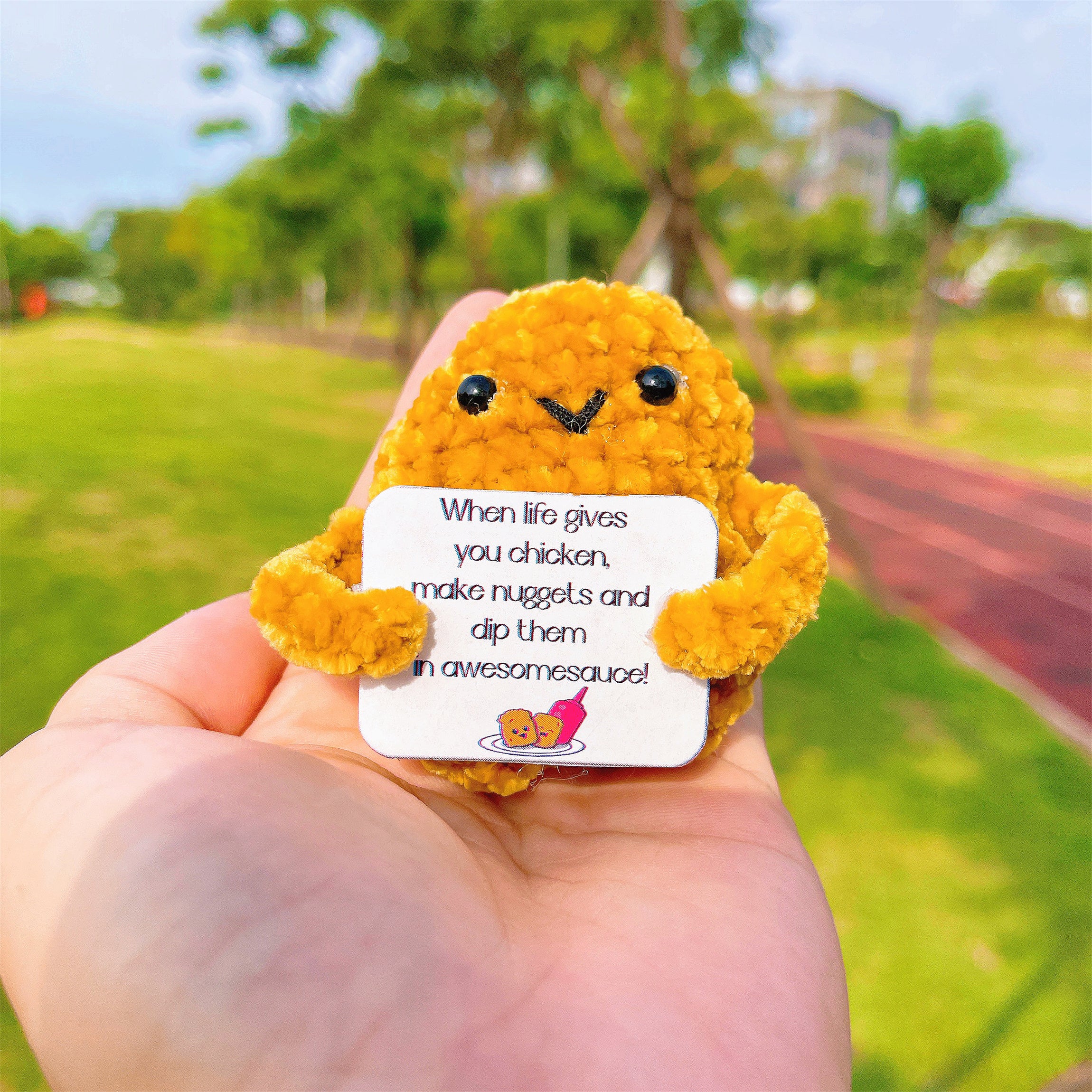 Personalized Text Crochet Emotional Support Pickle Poo Lemon Nugget - Birthday Get Well Recovery Surgery Stress Relief Gifts