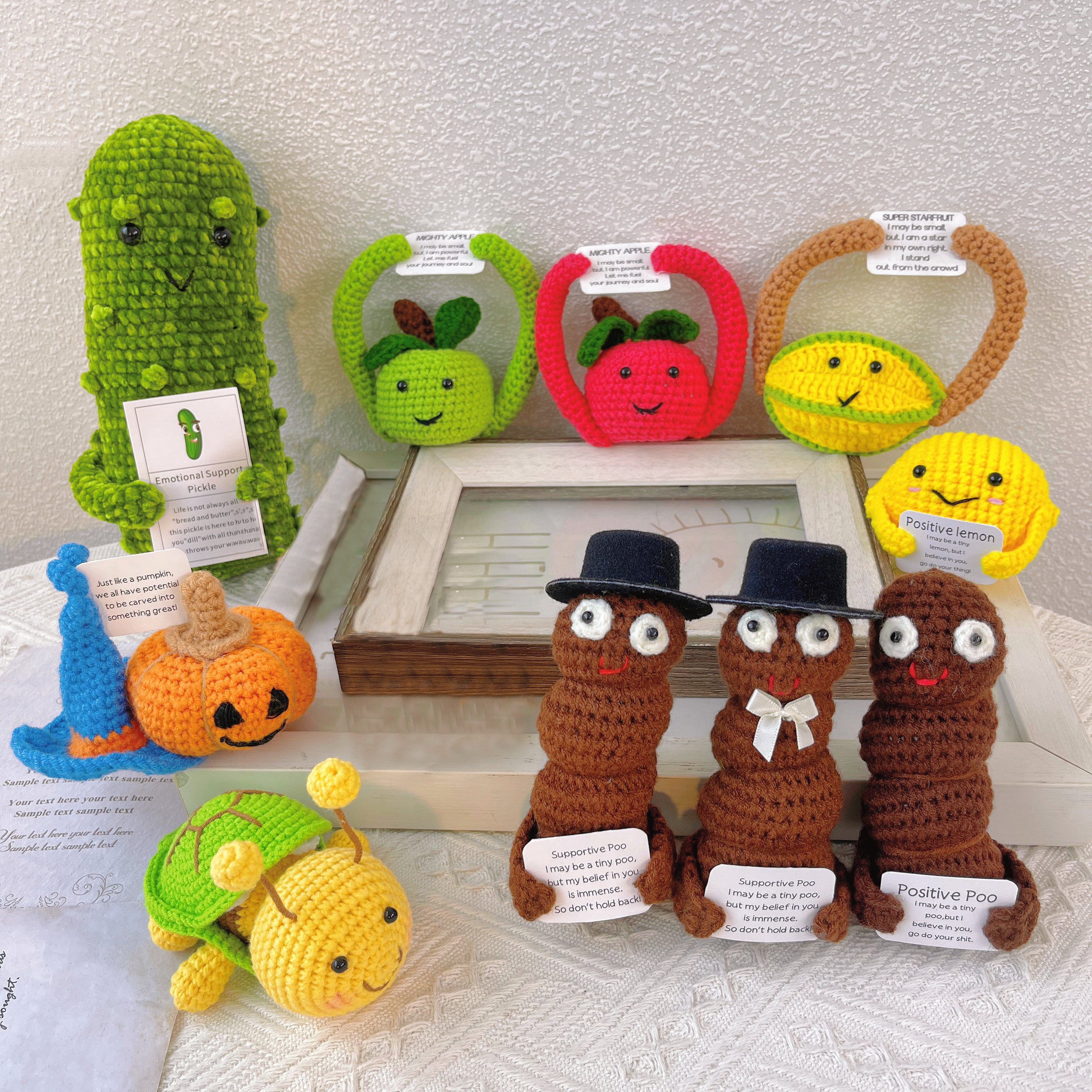 Emotional Support Positive Plushie for Home Decor (Custom / Personalized Text Available) - Zen Stone Positive Stone Pickles Stress Relief Stay Strong Recovery Gift