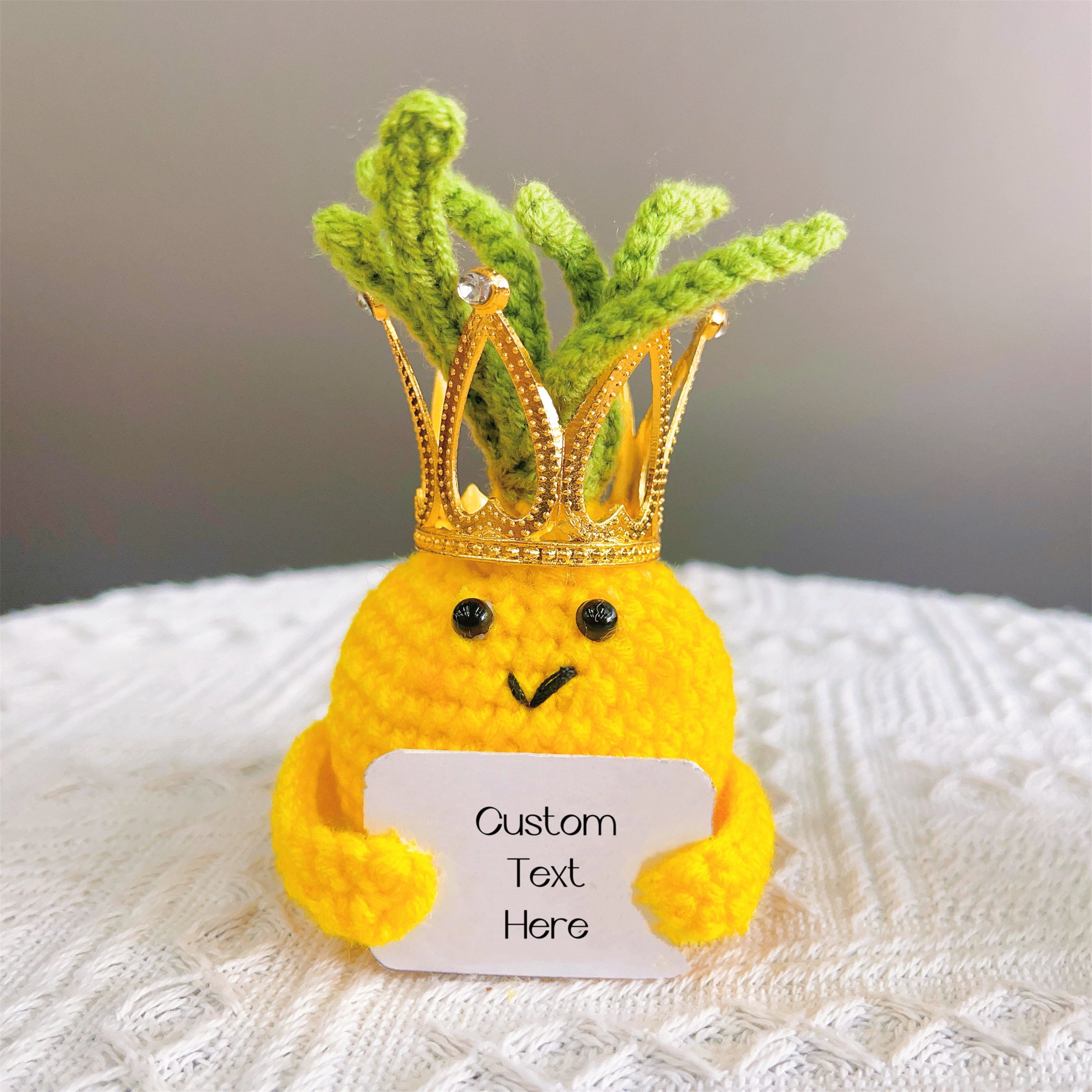 Personalized Text Crochet Proud Pineapple and Pot Bundle Set