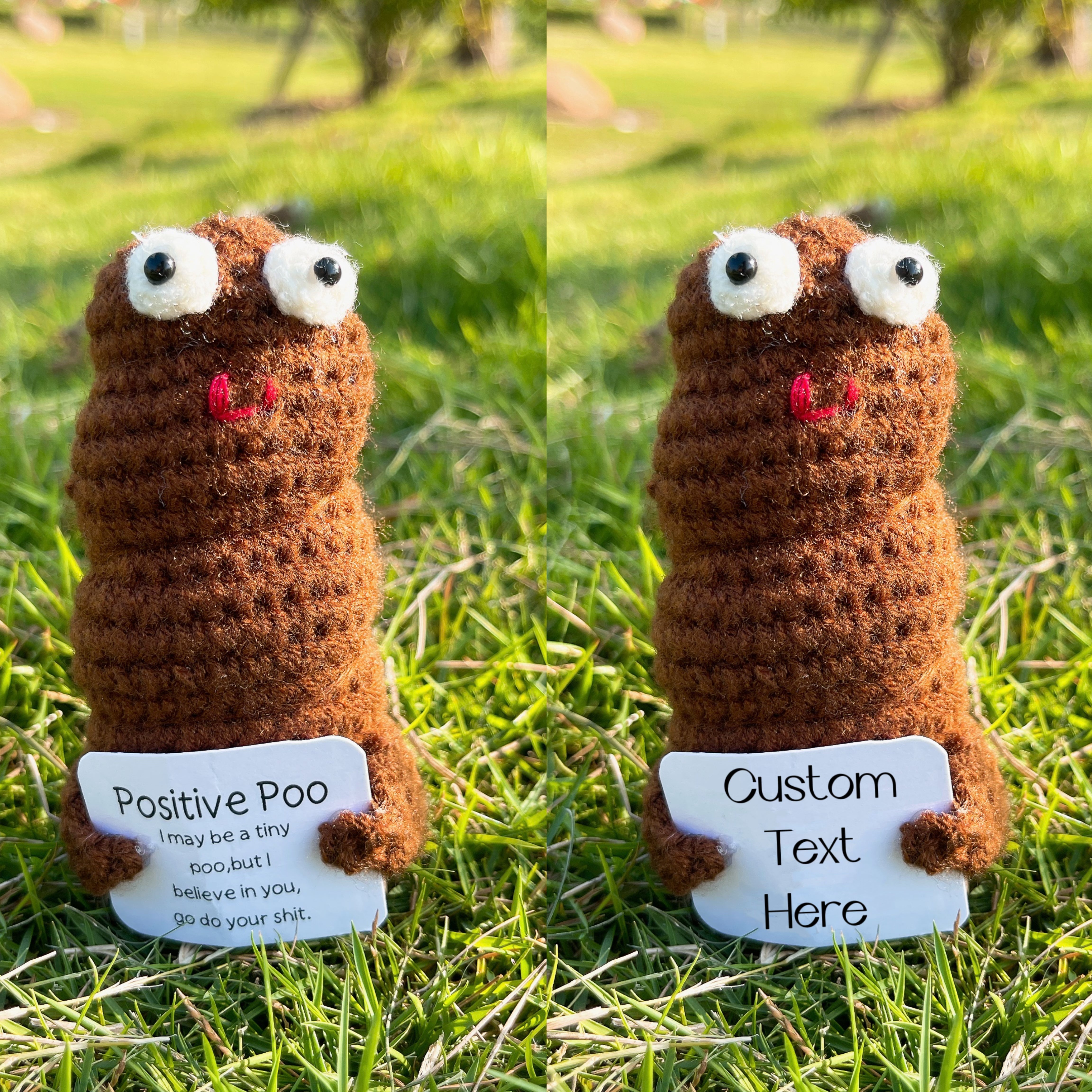 Supportive Positive Bow Poo with Personalized Text Gift for Social Worker Handmade Custom Text Down the Hill Nurse Stress Relief Gag Toy Social Work Month