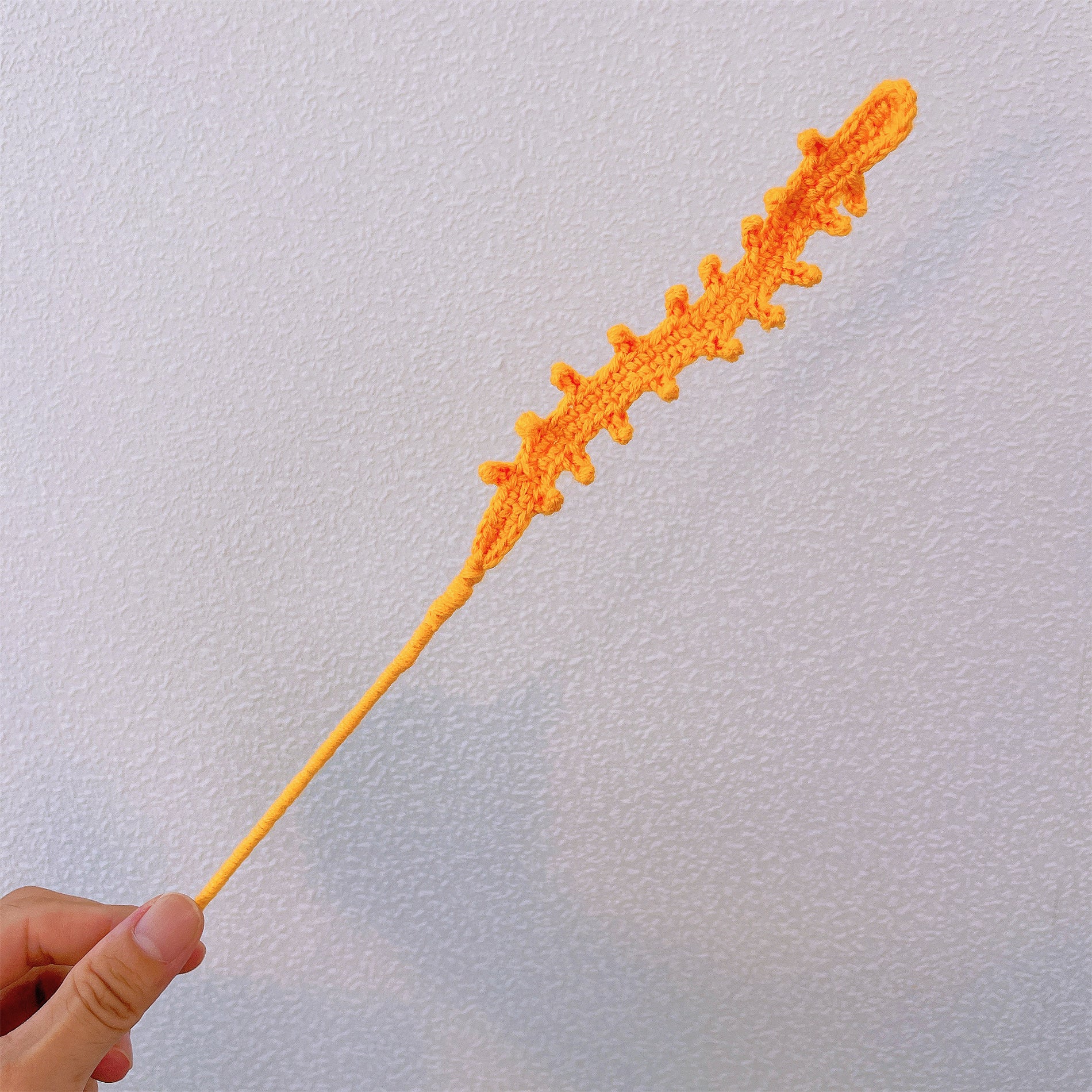 Handmade Embroidered Fern in Vibrant Boxwood Stake