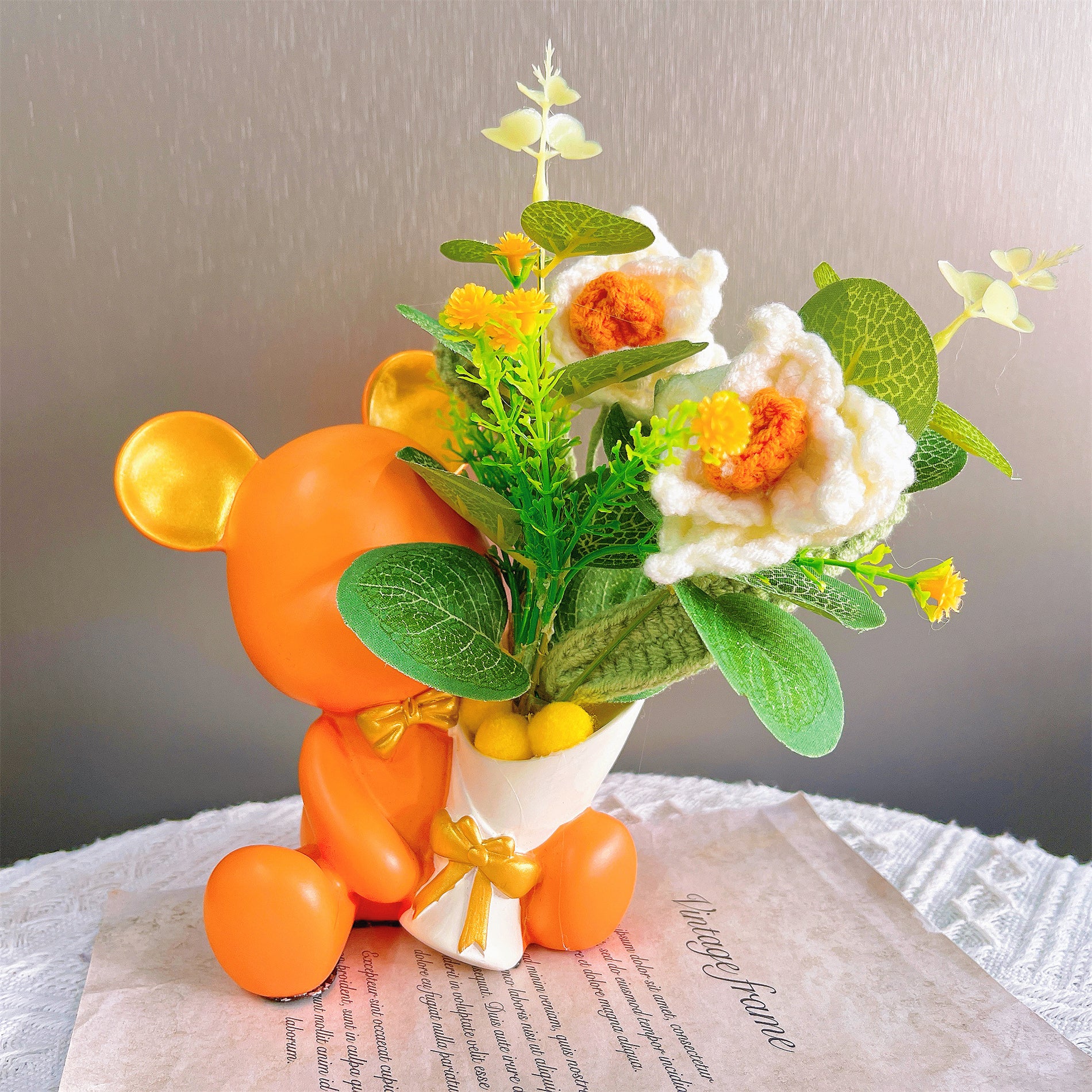 Handcrafted Crocheted Decorative Flower Pot - Unique and Elegant Easter Home Decor Accent (Holding Pot Included)