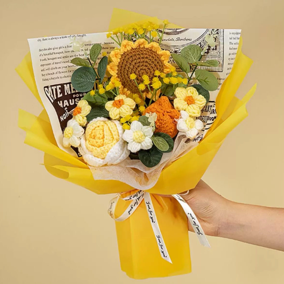 Blossoming Crochet Delight: A Bouquet of Sunflowers, Roses, Tulips, and More for Celebration, Confession, Apology, Cheerup