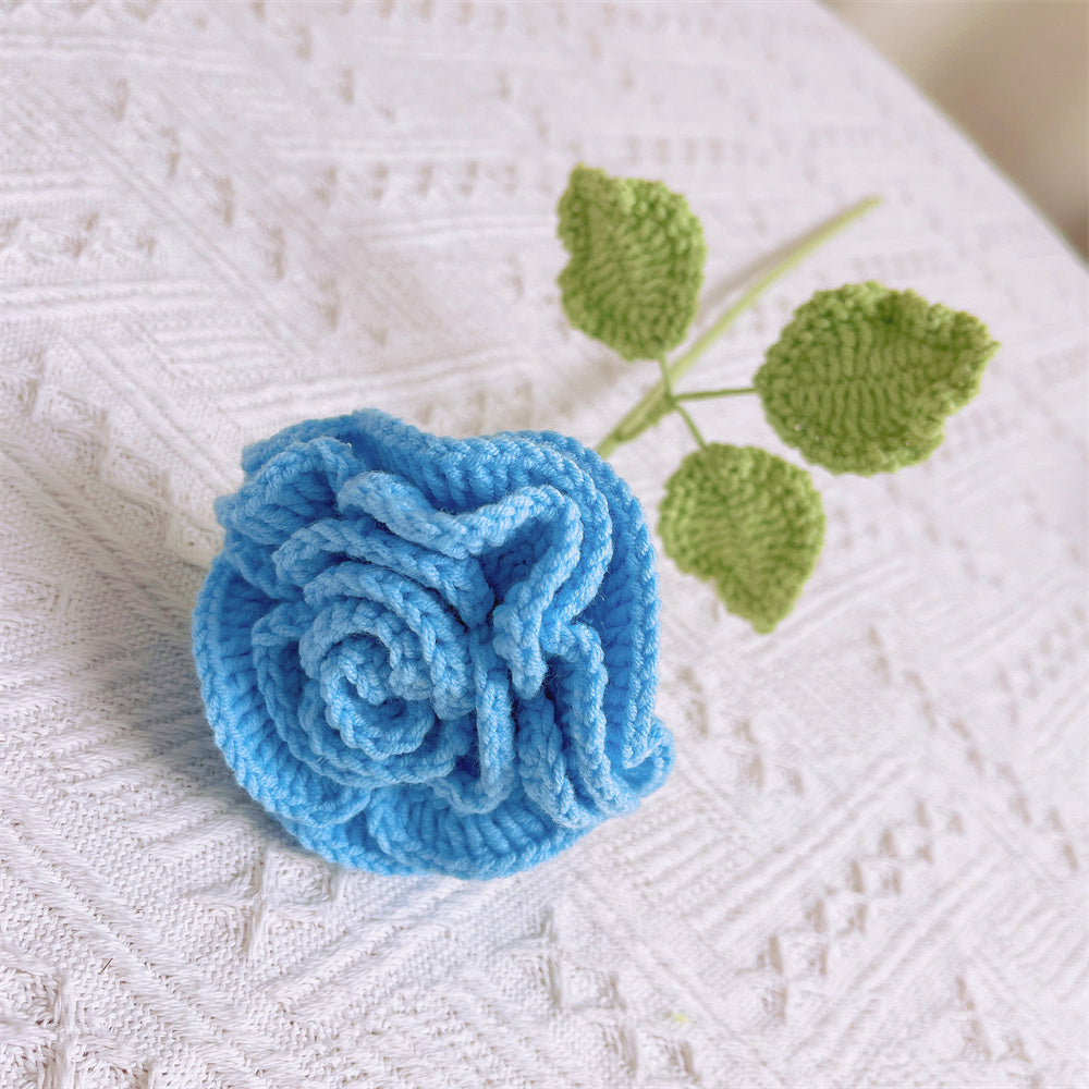 Handmade Crocheted - La Reine Rose Flower Bouquet - Lightweight, Hypoallergenic for Pollen Allergy, Perfect for Weddings, Valentine's Day, Mother's Day