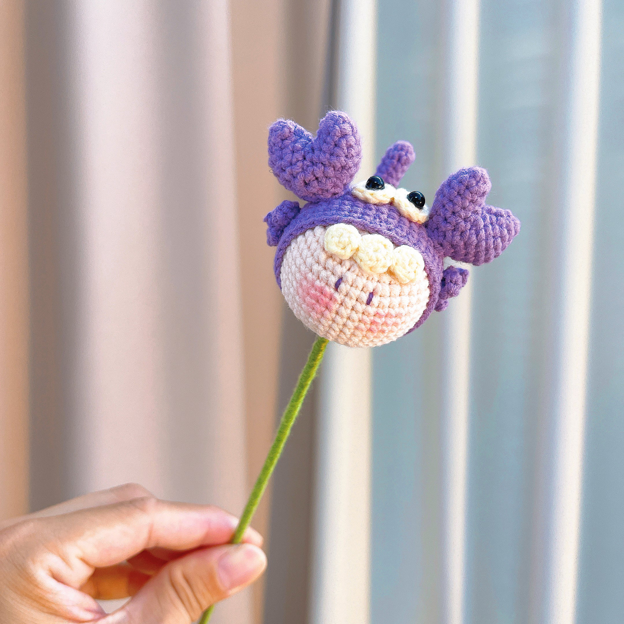 Crochet Scorpio Zodiac Bouquet - Handmade Fuchsia Geraniums with Plush Scorpion Doll - Hypoallergenic Floral Gift for Birthdays, Special Occasions