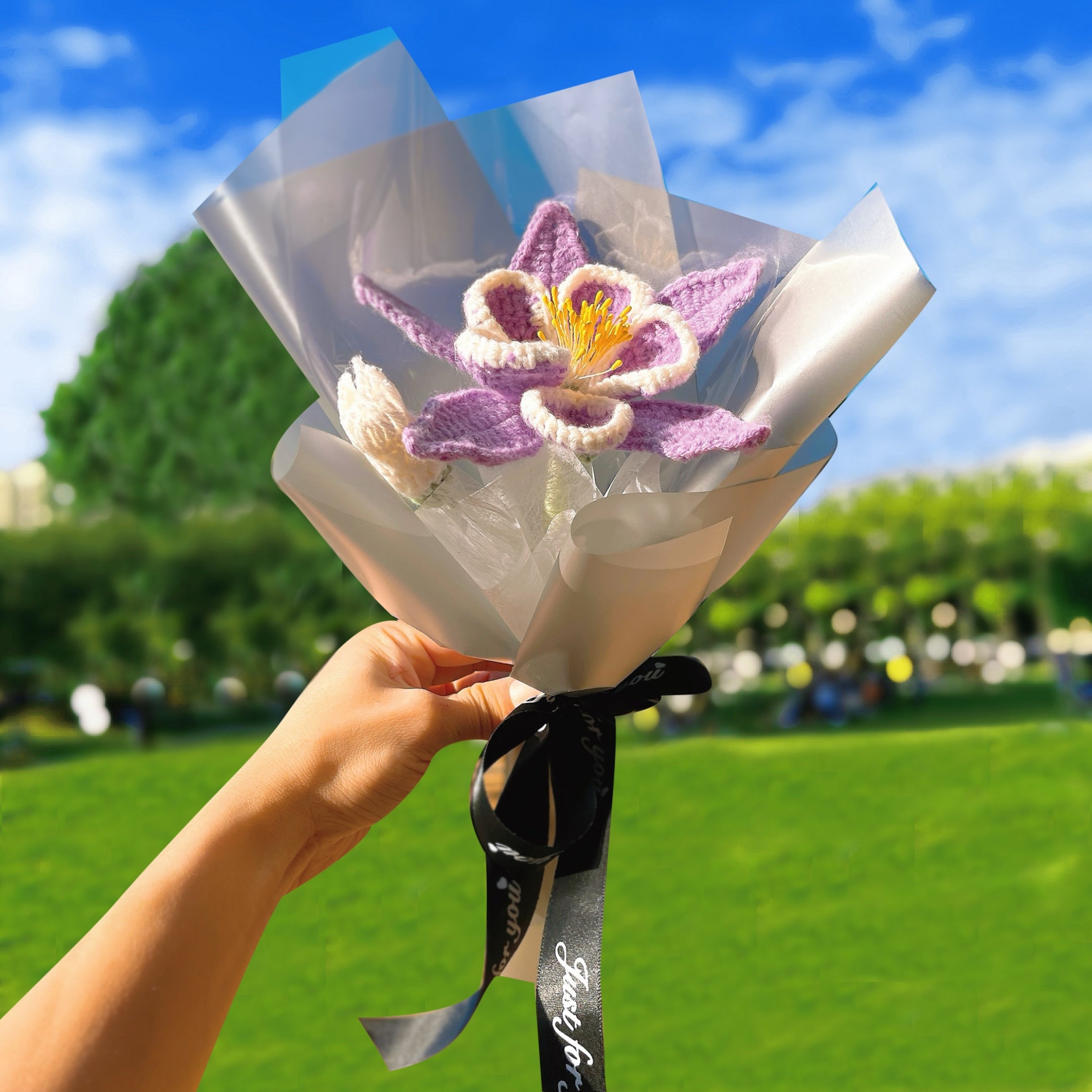 February Birth Month Handcrafted Bouquet of Purple Violets  - Ready to Gift Birthday Flower Arrangement