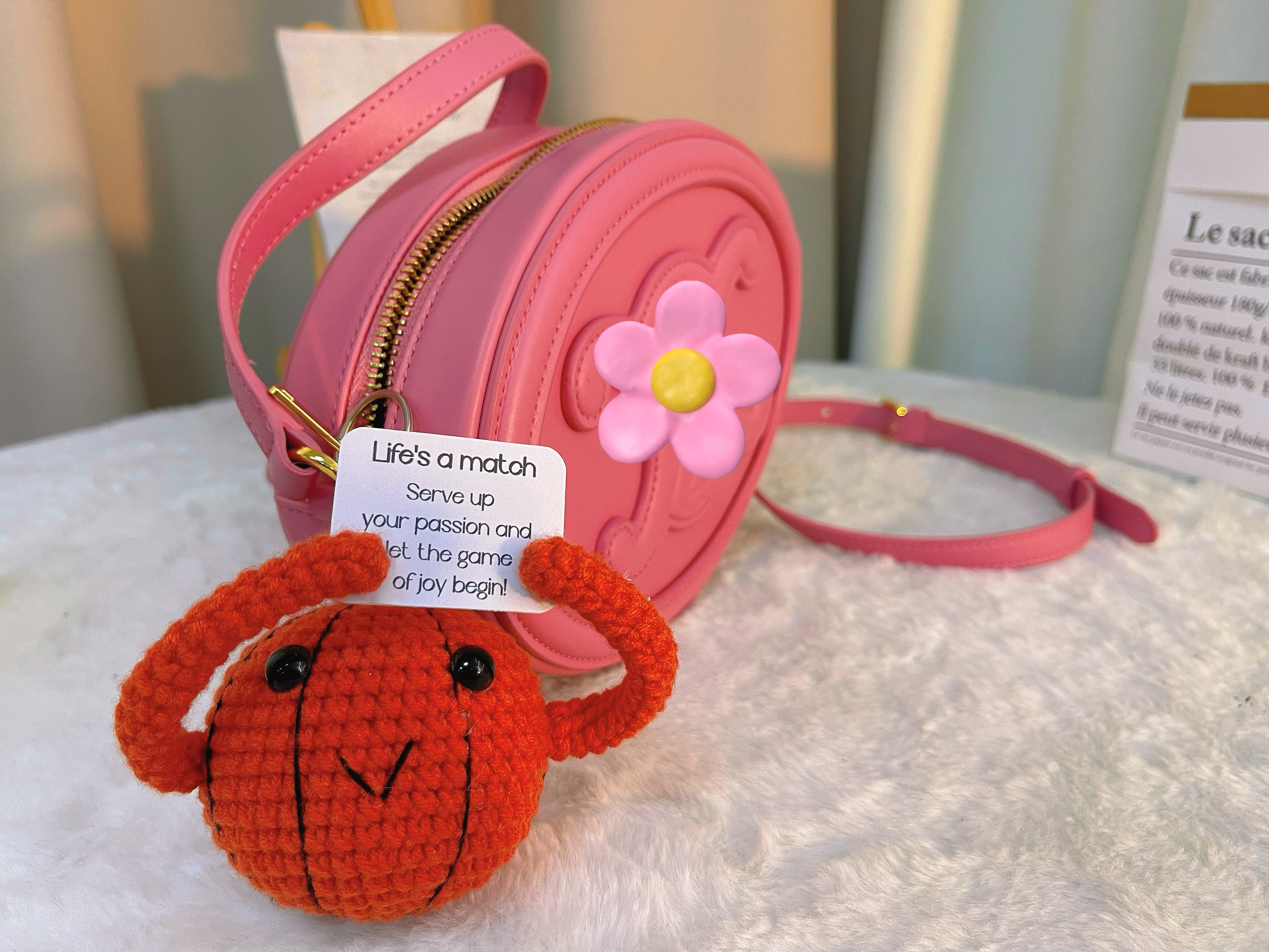 Handmade Crochet Sports Balls Keychain- Basketball, Baseball, Football, Tennis - Customizable Gift with Inspirational Message - Perfect for Sports Lovers, Birthdays, Holidays, and Special Occasions