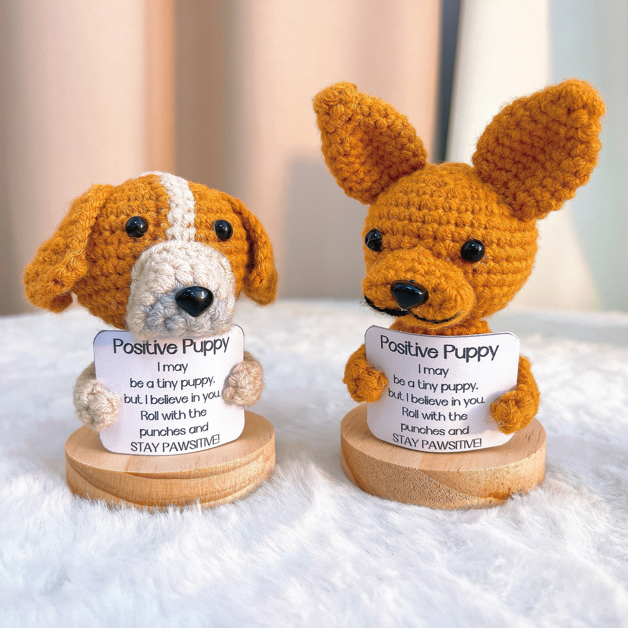 Handmade Crochet Dog Figure with Customizable Message - Dog Lover Breed French Bulldog,  Beagle
