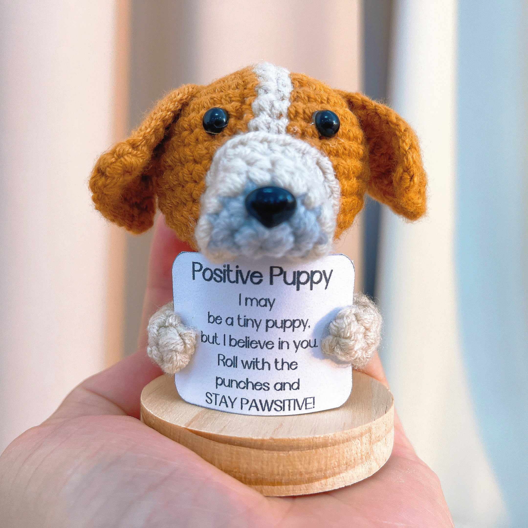 Handmade Crochet Dog Figure with Customizable Message - Dog Lover Breed French Bulldog,  Beagle