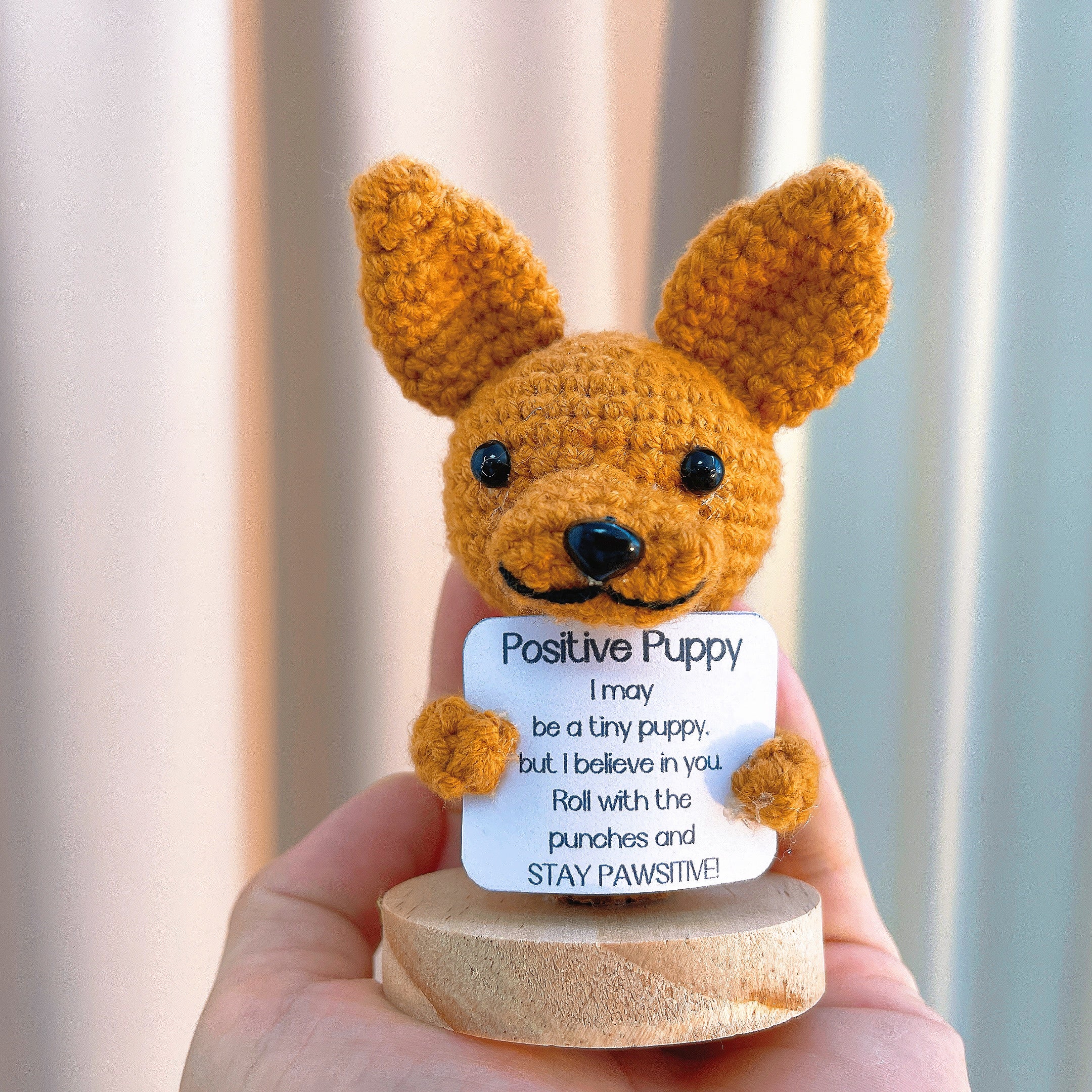 Handmade Crochet Dog Figure with Customizable Message - Dog Lover Breed French Bulldog,  Beagle