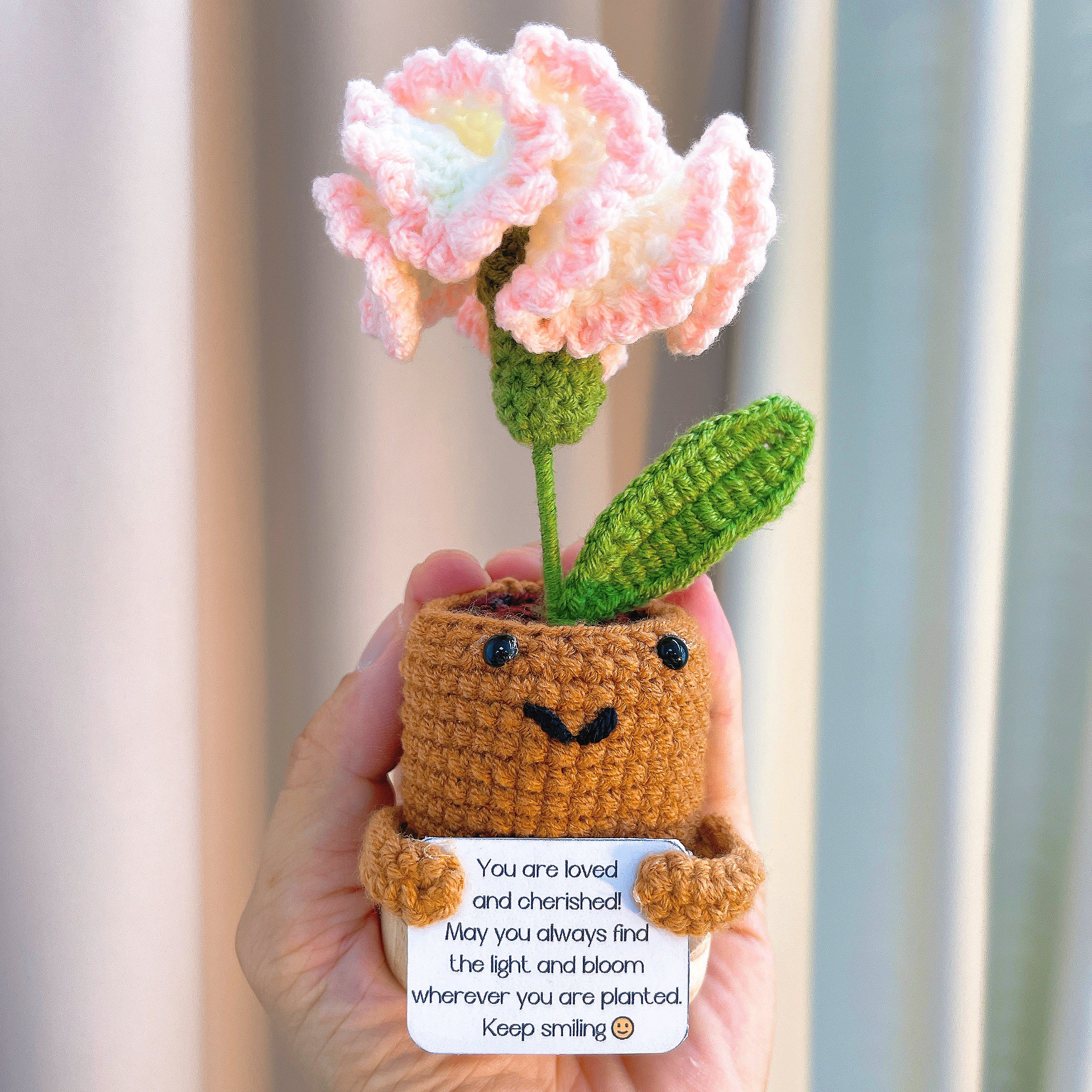 Custom Text Birth Month Flower Pot - Positive Supportive Personalizable Message Planter Stand, Hypoallergenic Gift for Birthday, Anniversary, Christmas, Potato Emotional Pick-me-up