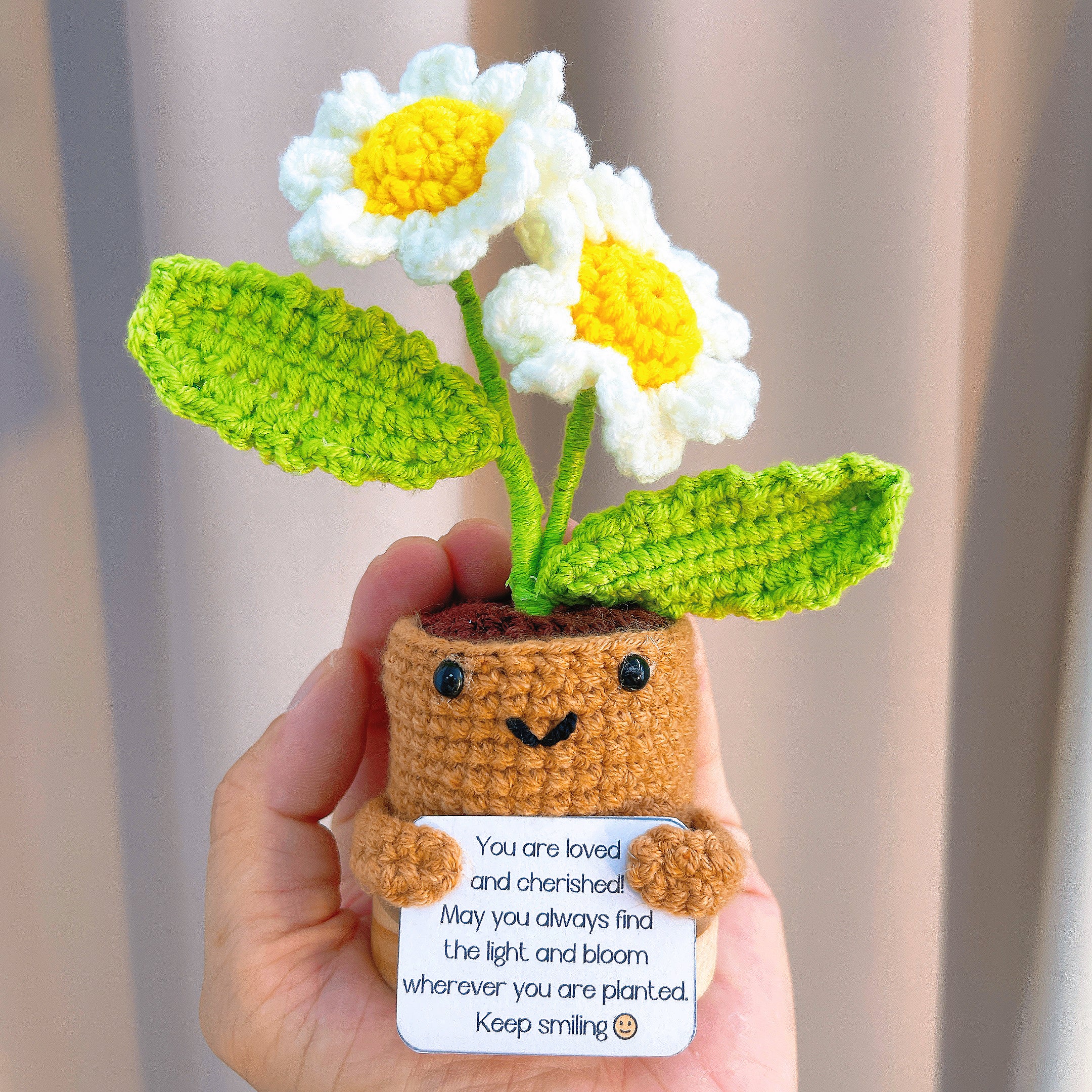 Custom Text Birth Month Flower Pot - Positive Supportive Personalizable Message Planter Stand, Hypoallergenic Gift for Birthday, Anniversary, Christmas, Potato Emotional Pick-me-up