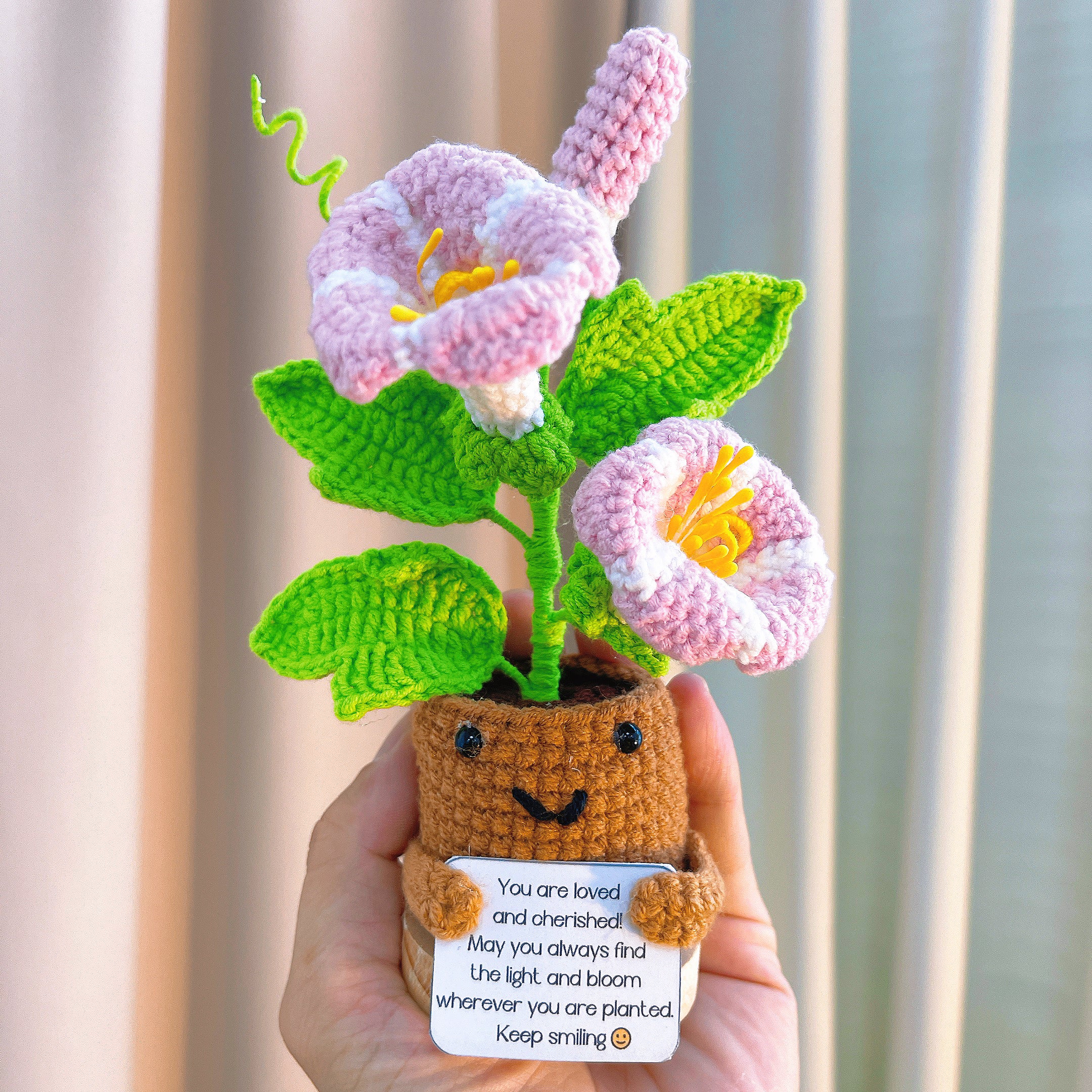 Custom Text Birth Month Flower Pot - Positive Supportive Personalizable Message Planter Stand, Hypoallergenic Gift for Birthday, Anniversary, Christmas, Potato Emotional Pick-me-up