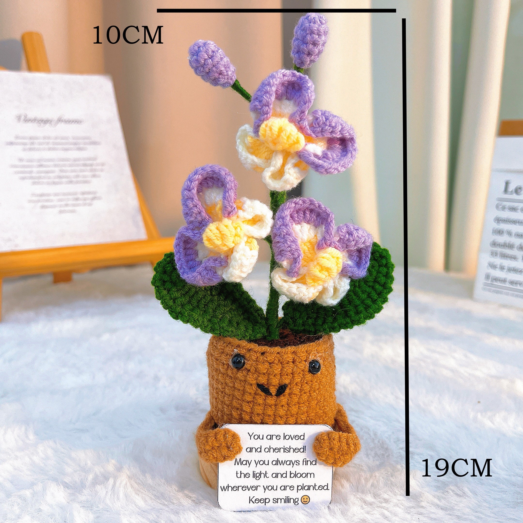 August Birth Month Orchid Bouquet - Handcrafted Hooked Single Stem Birthday Anniversary Flower Gift for August-Born Loved Ones
