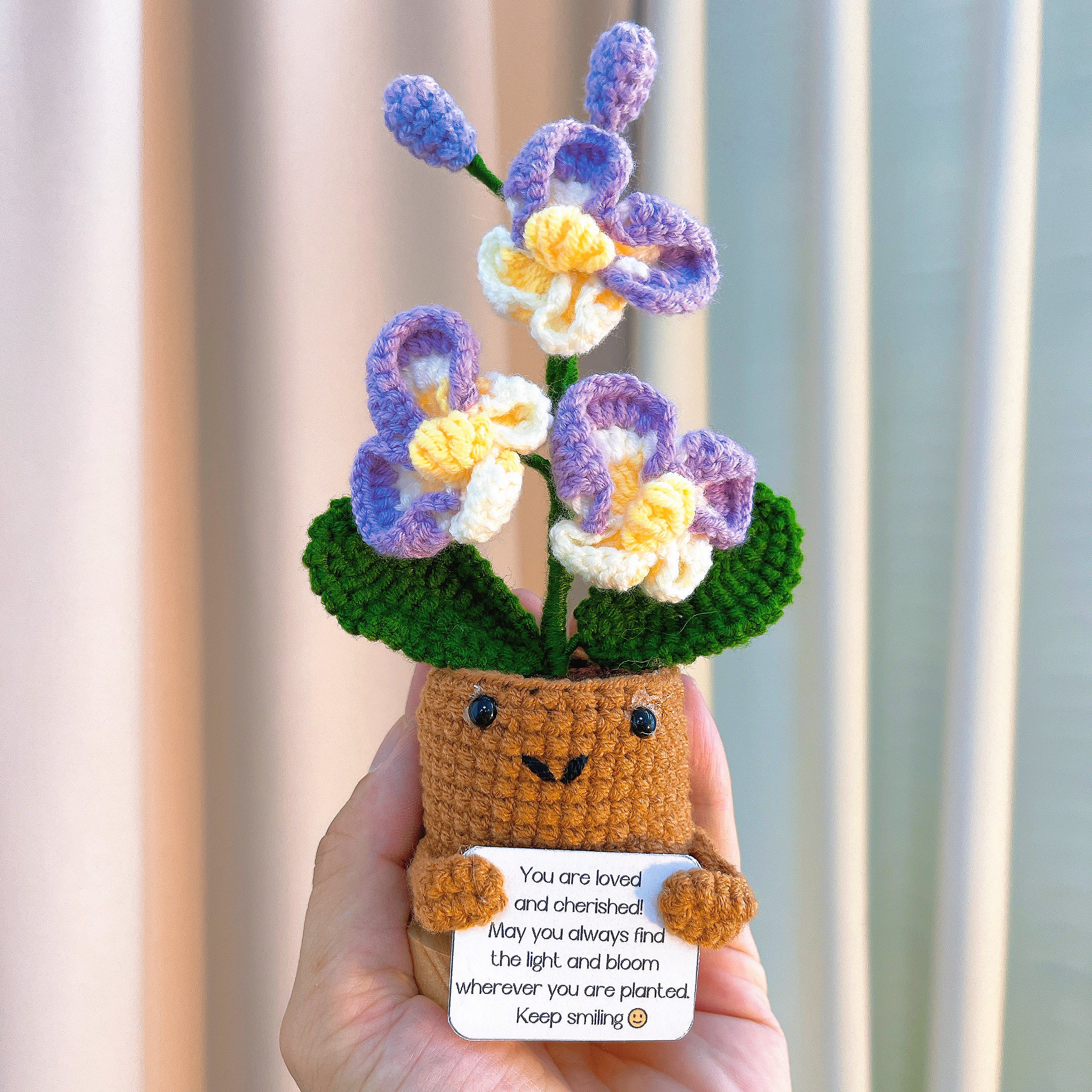 Custom Text Birth Month Flower Pot - Positive Supportive Personalizable Message Planter Stand, Hypoallergenic Gift for Birthday, Anniversary, Christmas, Potato Emotional Pick-me-up